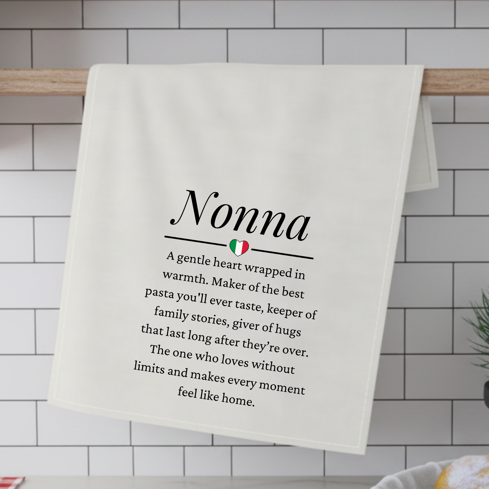 Nonna Definition Tea Towel — Italian Grandmother Kitchen Dish Towel, Heartfelt Family Quote product thumbnail image Nonna Definition Tea Towel — Italian Grandmother Kitchen Dish Towel, Heartfelt Family Quote product thumbnail image