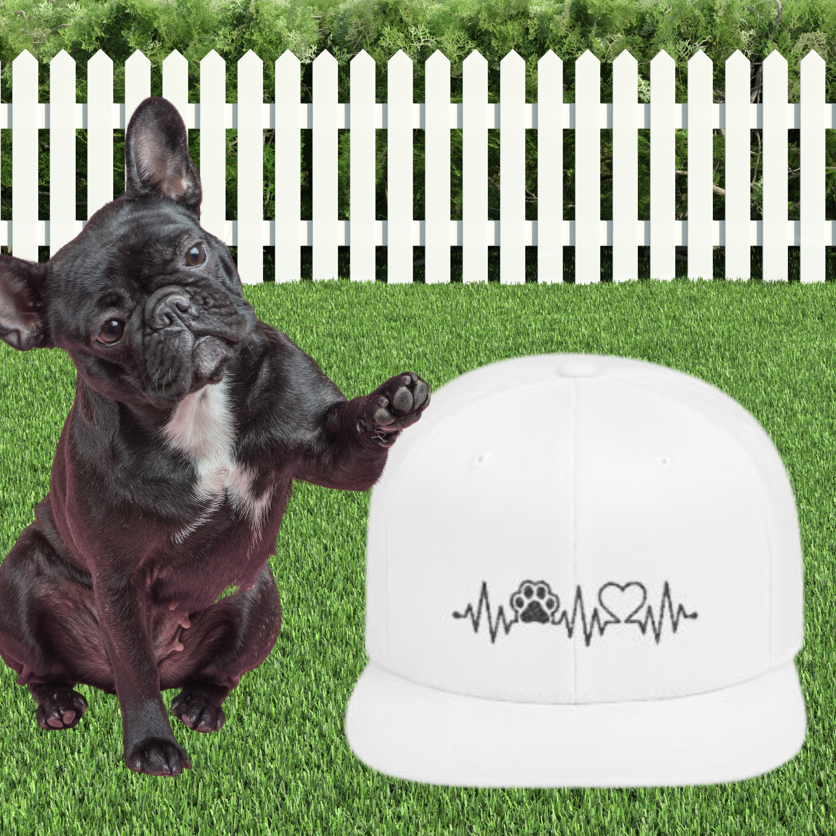 Paw Print Heartbeat Snapback Hat
