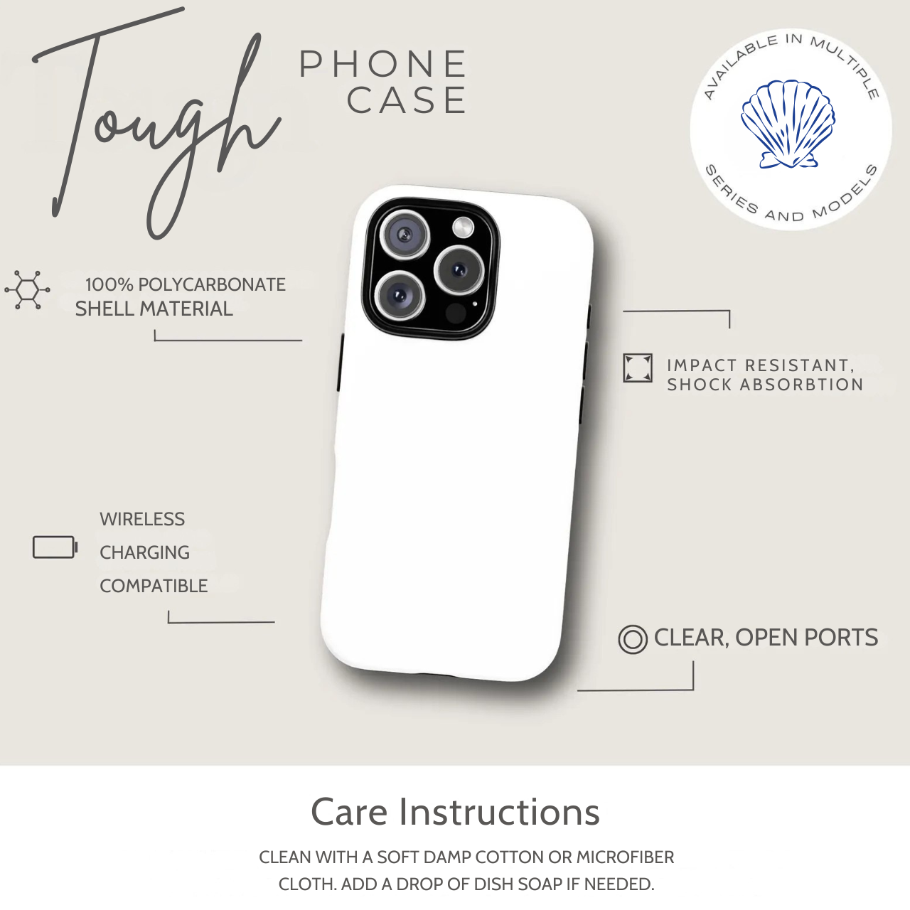 Blue Evil Eye Phone Case | Protective iPhone &amp; Samsung Case | Coastal Boho Watercolor Nazar Heart Design product thumbnail image