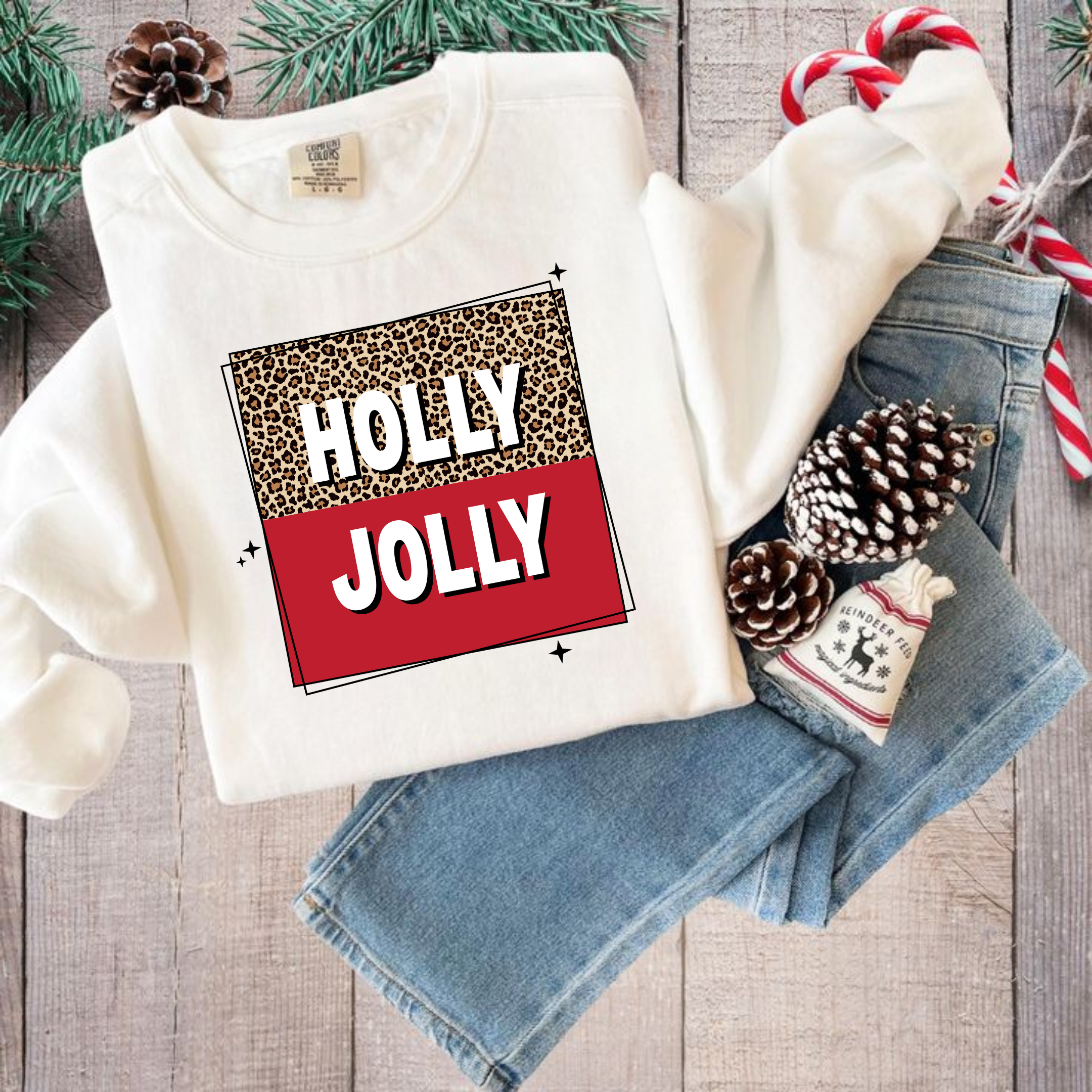 Holly Jolly Leopard Holiday Sweatshirt product thumbnail image