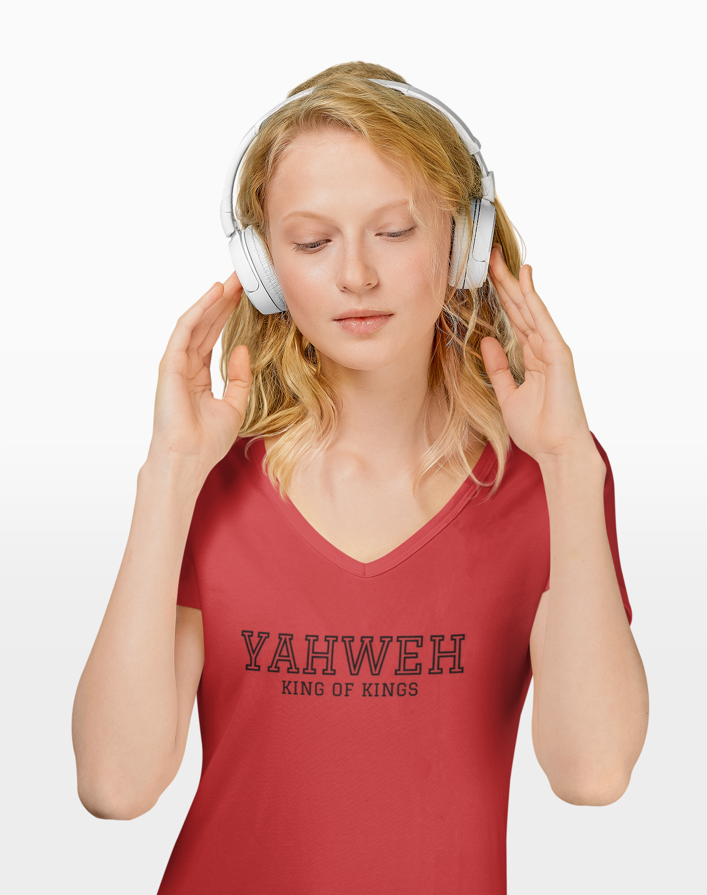 Yahweh King of Kings V-Neck Tee - Christian T-Shirt product thumbnail image Yahweh King of Kings V-Neck Tee - Christian T-Shirt product thumbnail image