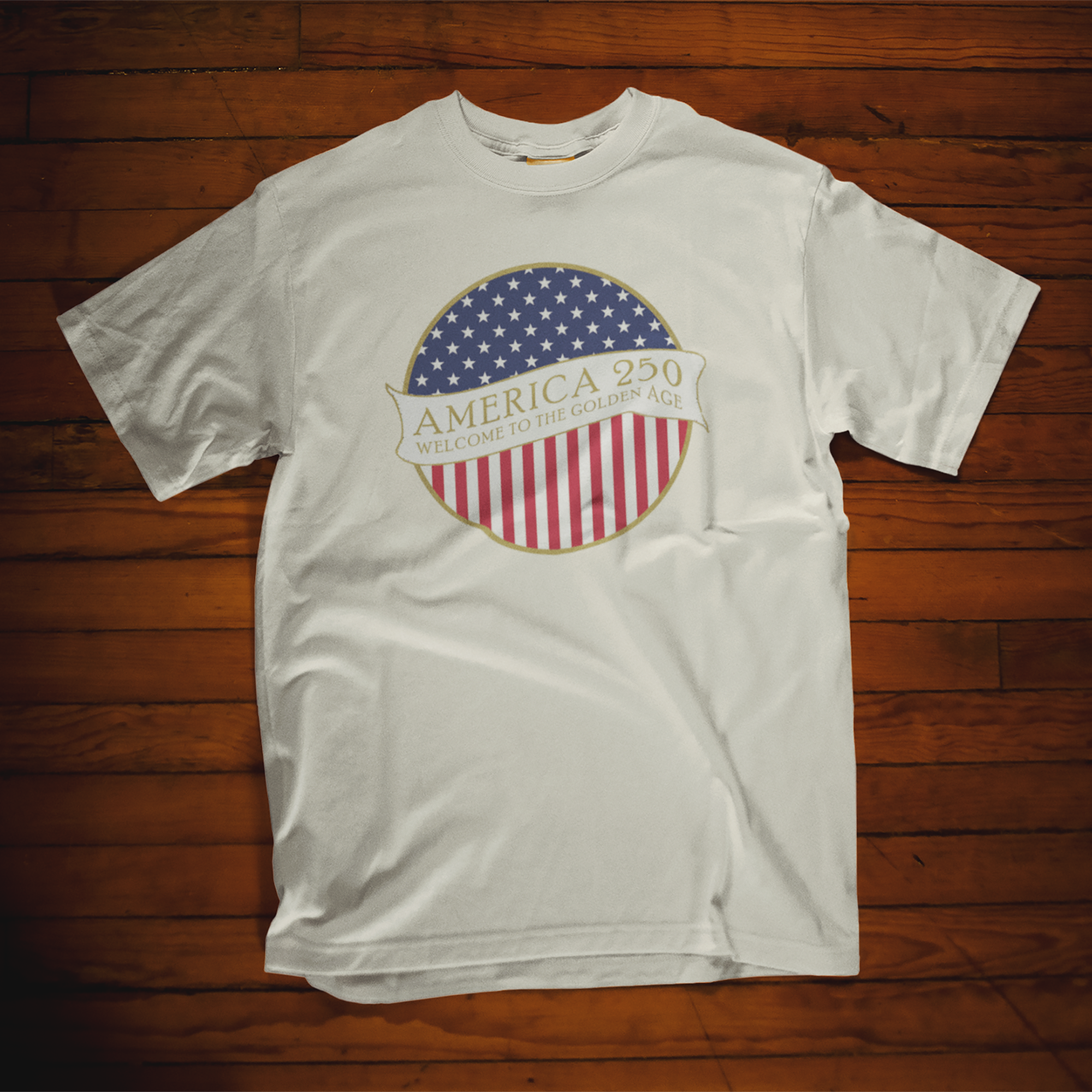 America 250 Golden Age Medallion T-Shirt | Patriotic 250th Anniversary Tee America 250 Golden Age Medallion T-Shirt | Patriotic 250th Anniversary Tee