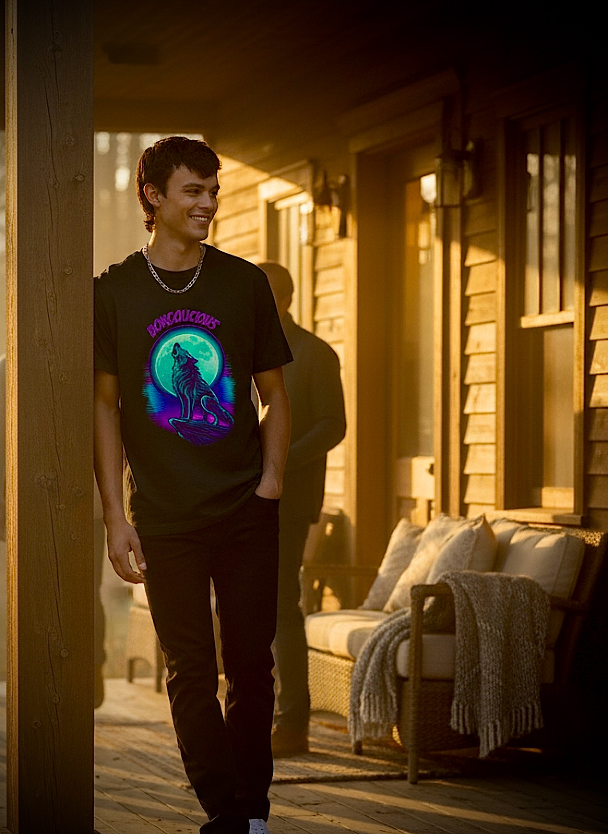 Bongolicious  Howlin Disco T-Shirt — Retro Neon “Bongolicious” Graphic Tee product thumbnail image