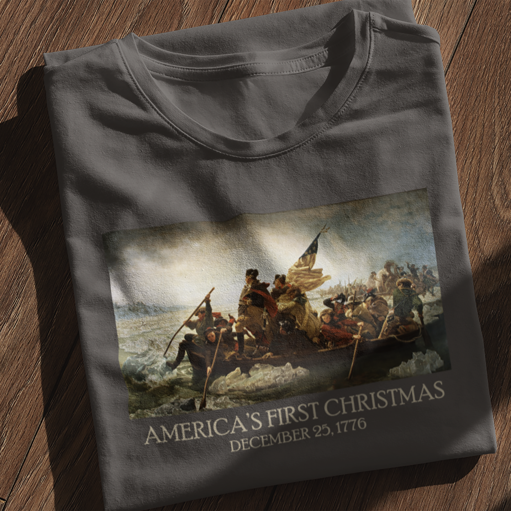 Washington Crossing the Delaware T-Shirt | America’s First Christmas 1776 Tee Washington Crossing the Delaware T-Shirt | America’s First Christmas 1776 Tee