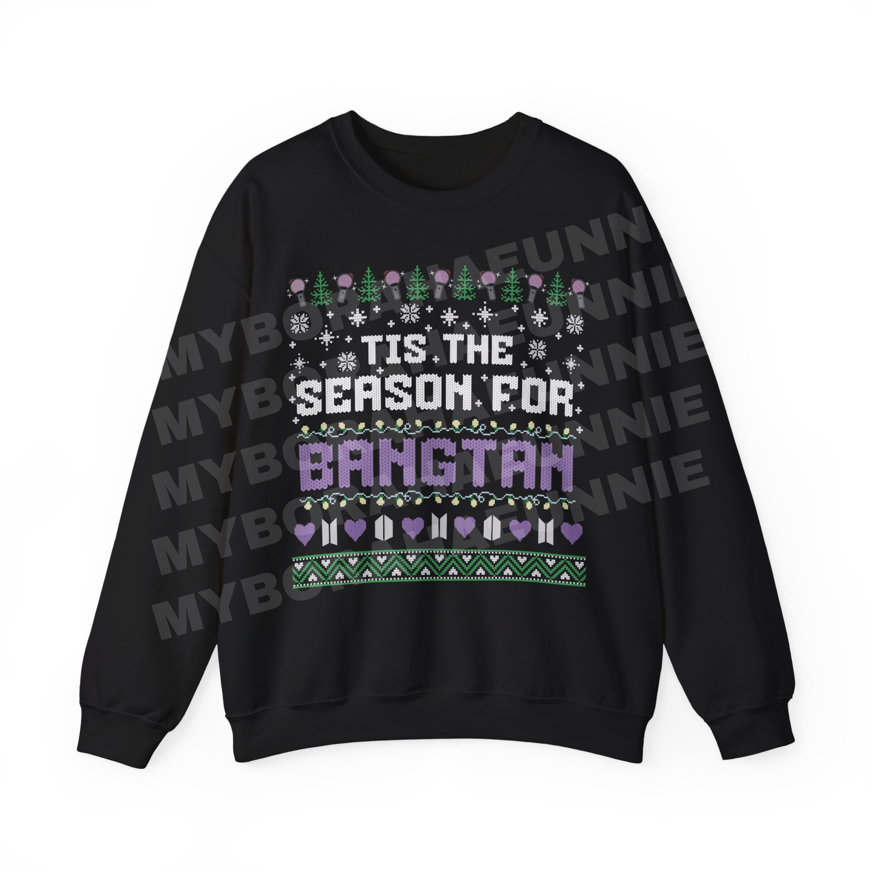 Bangtan Ugly Christmas FAUX knit stitch Unisex Sweatshirt, Designed for ARMY by ARMY product thumbnail image Bangtan Ugly Christmas FAUX knit stitch Unisex Sweatshirt, Designed for ARMY by ARMY product thumbnail image