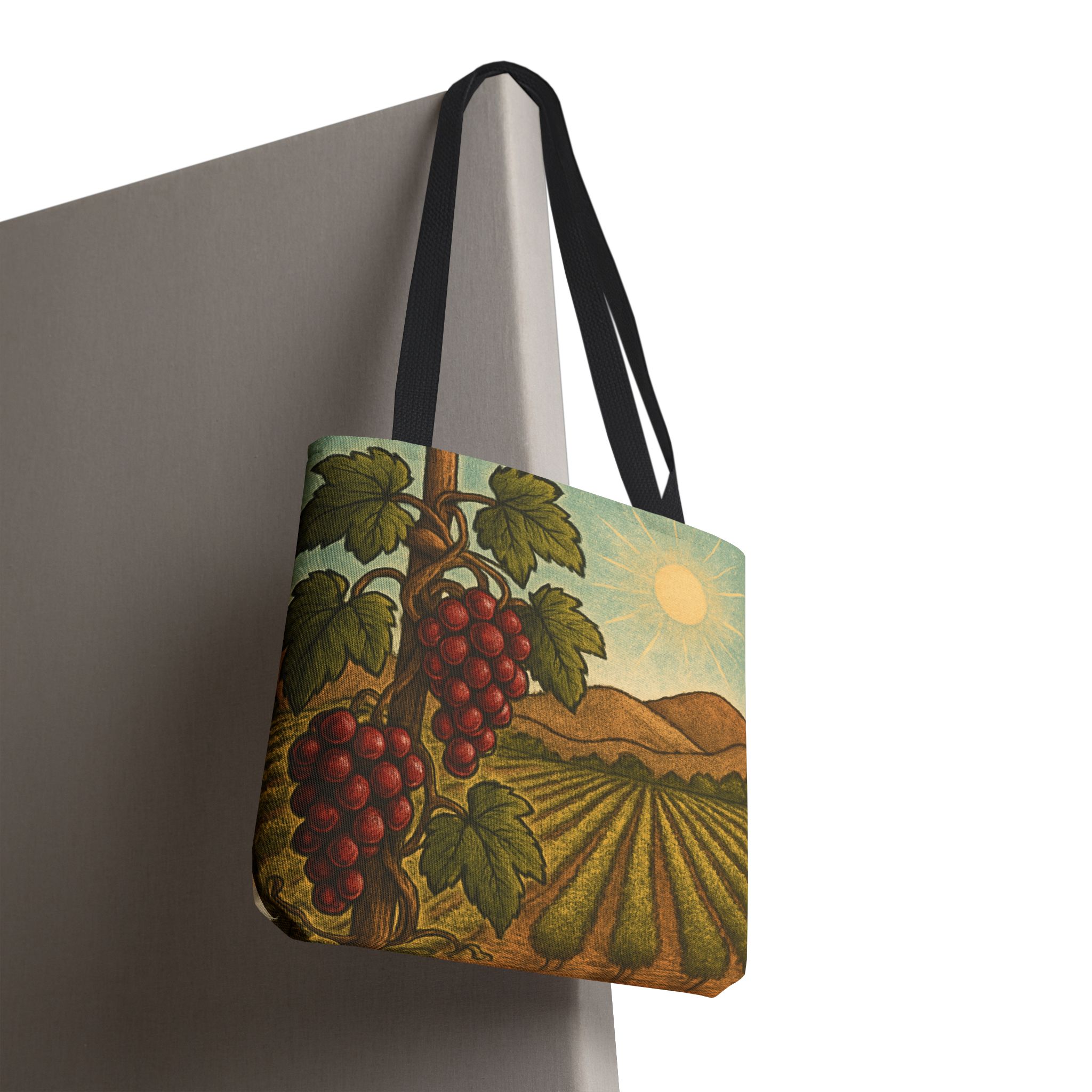 Red Grape Tote with Bible Verse (AOP) product thumbnail image Red Grape Tote with Bible Verse (AOP) product thumbnail image