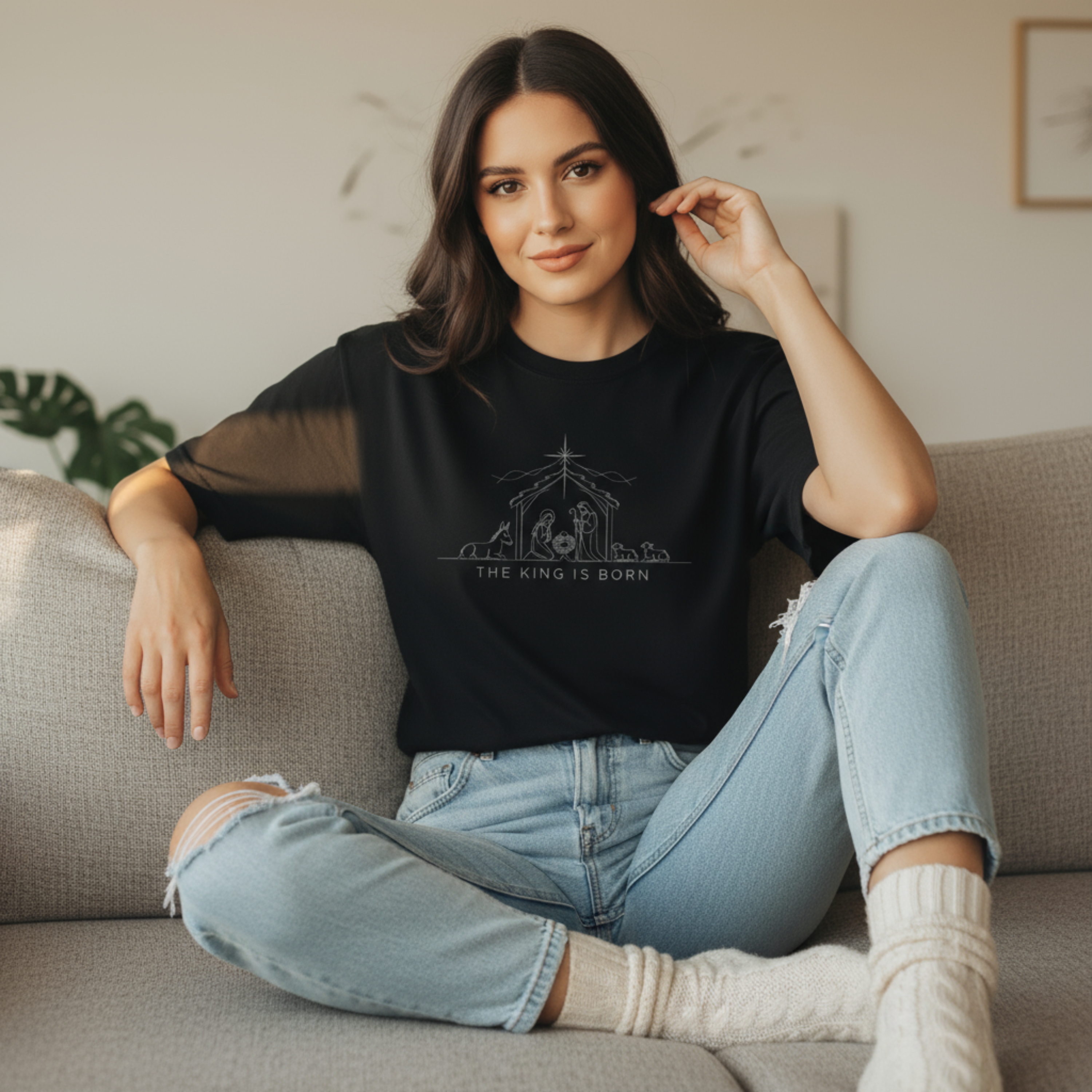 Nativity Outline Unisex T-shirt product thumbnail image