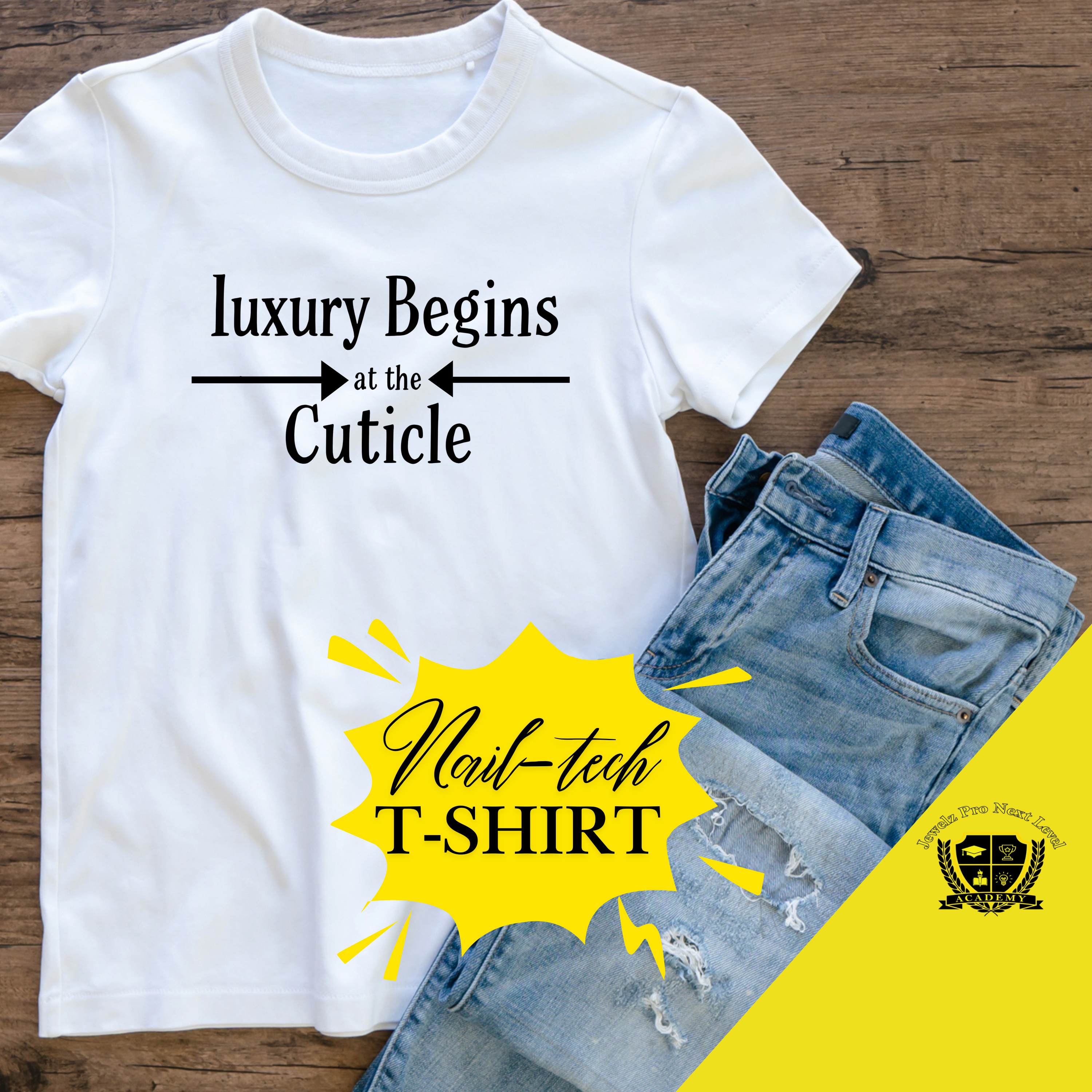 Luxury Nail Tech T-Shirt — Classy Acrylic &amp; Gel Nail Salon Tee