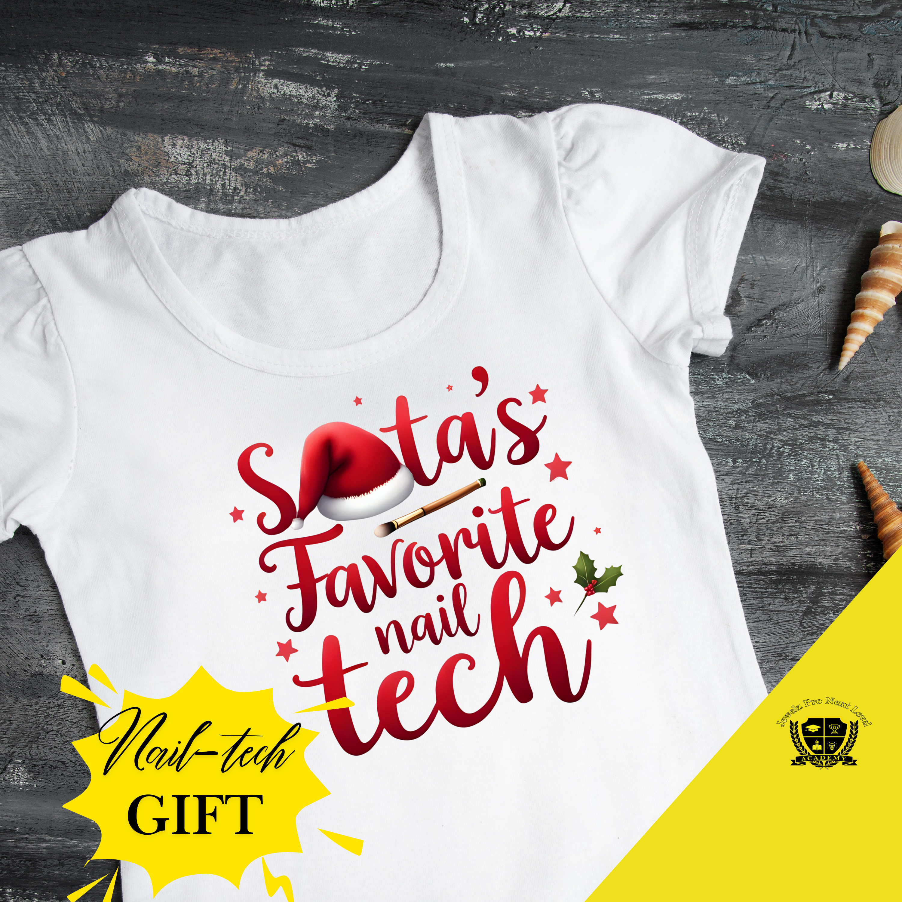 Santa's Favorite Nail Tech T-Shirt — Cute Christmas Nail Technician Gift product thumbnail image Santa's Favorite Nail Tech T-Shirt — Cute Christmas Nail Technician Gift product thumbnail image