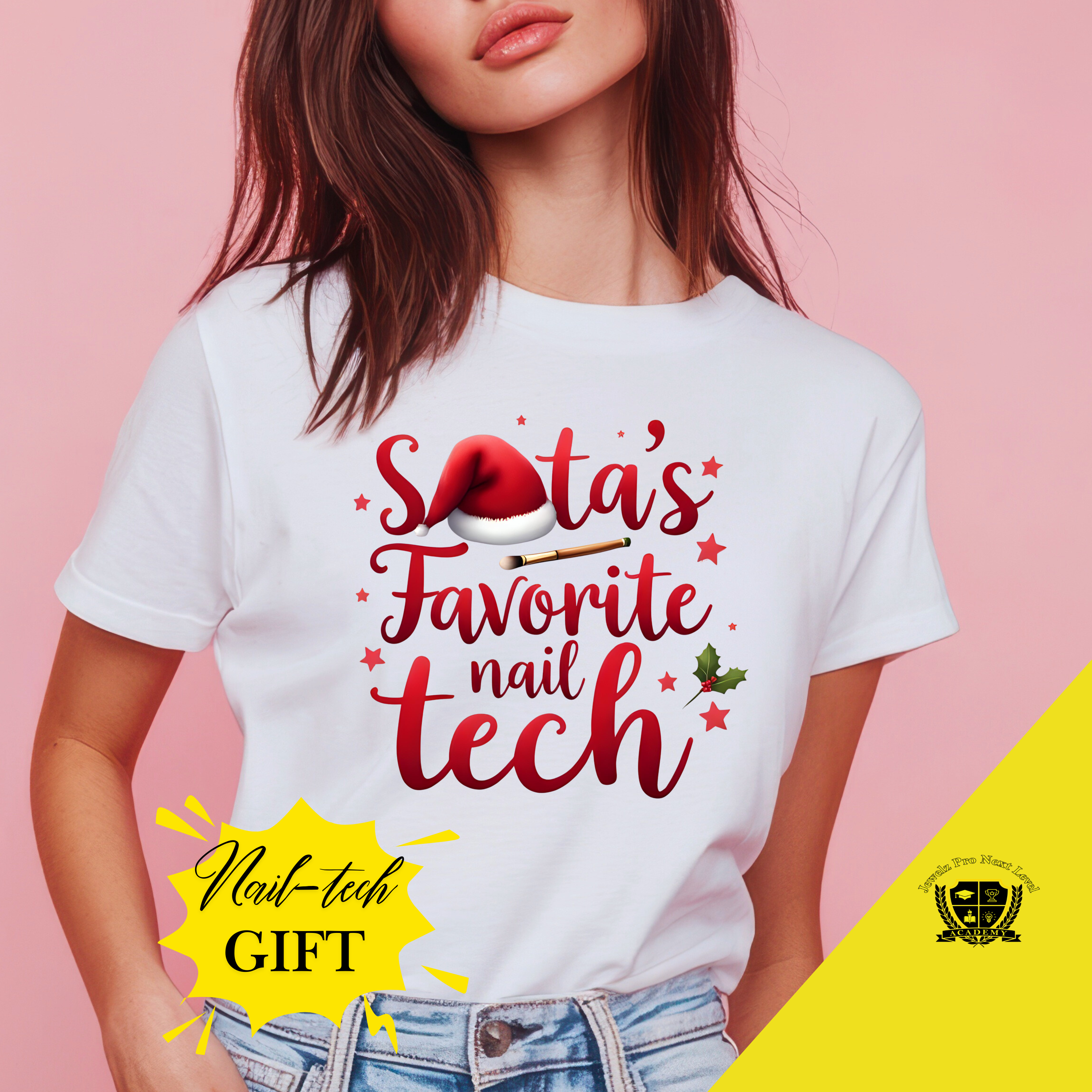 Santa's Favorite Nail Tech T-Shirt — Cute Christmas Nail Technician Gift product thumbnail image Santa's Favorite Nail Tech T-Shirt — Cute Christmas Nail Technician Gift product thumbnail image