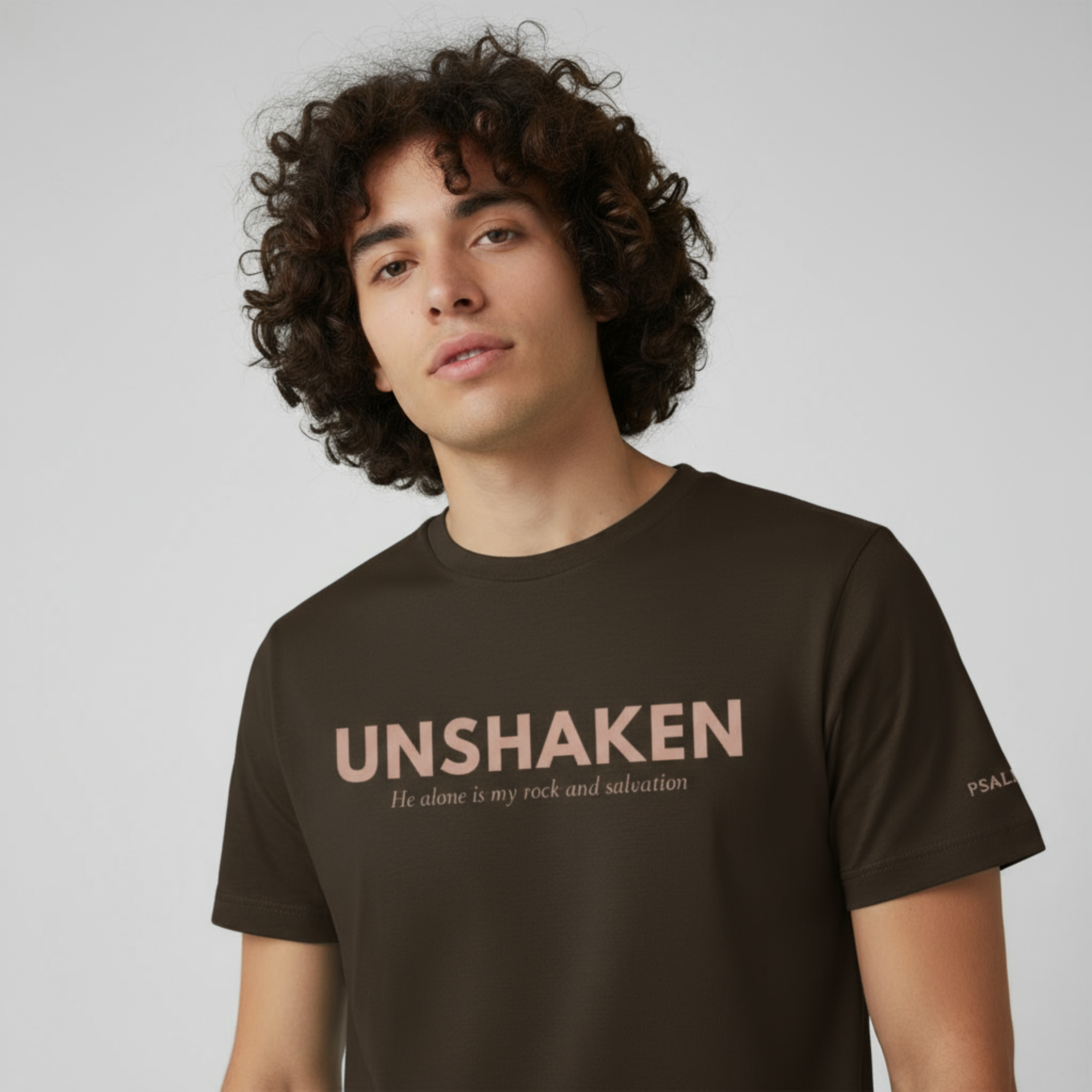 Unshaken Unisex Tee - Psalm 62:6 product thumbnail image