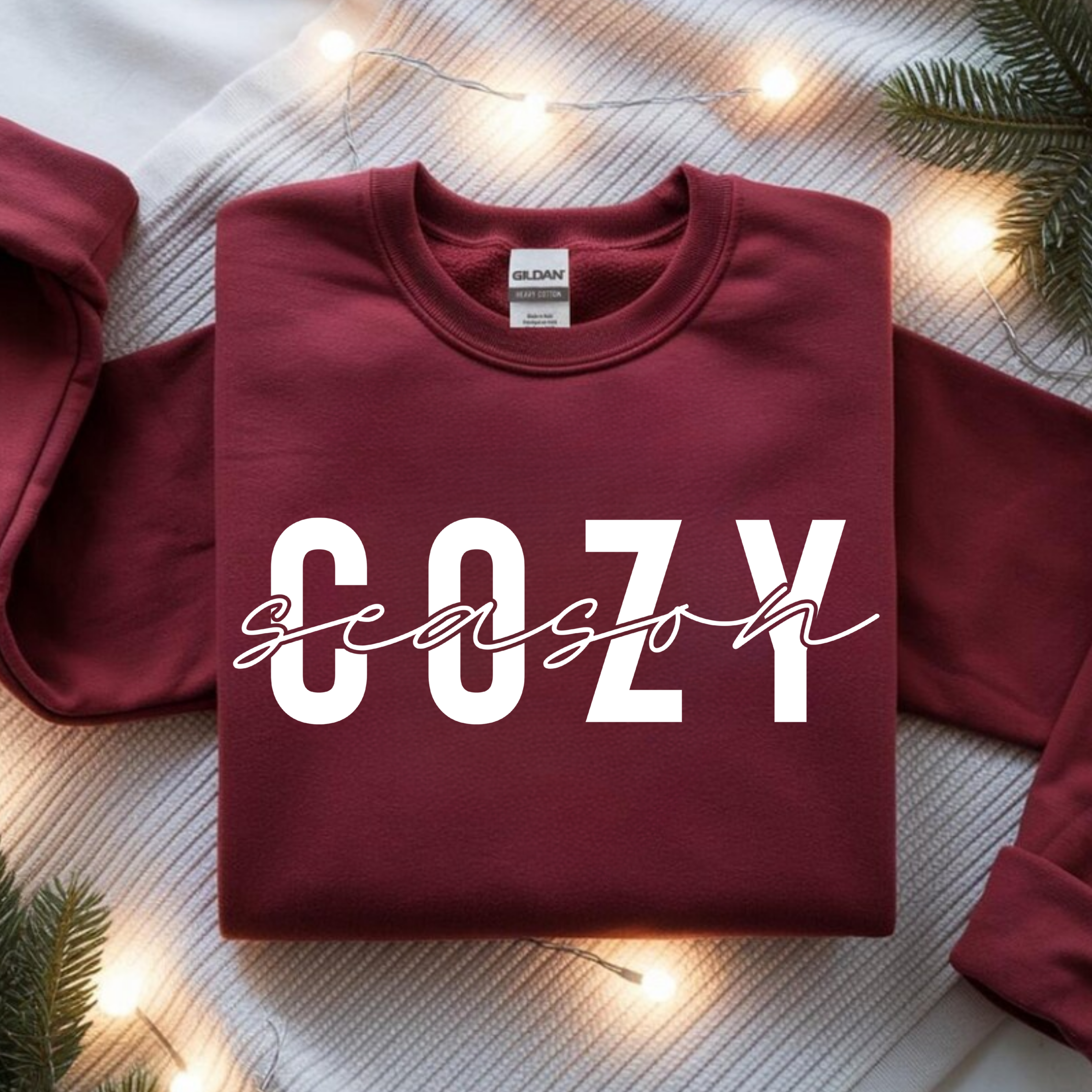 Cozy Season - Maroon Crewneck Sweatshirt
