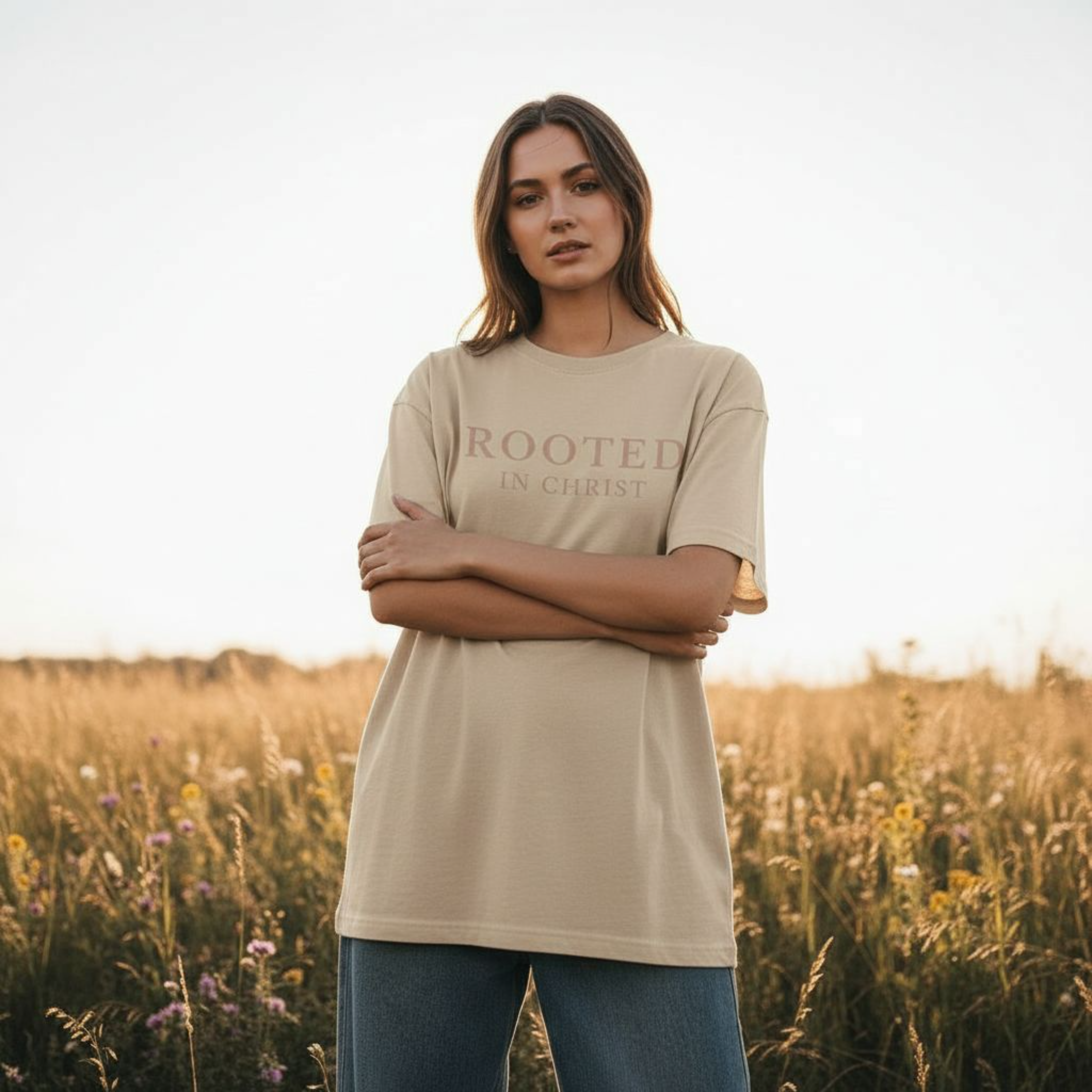 Monochromatic Rooted in Christ - Unisex Tee   product thumbnail image