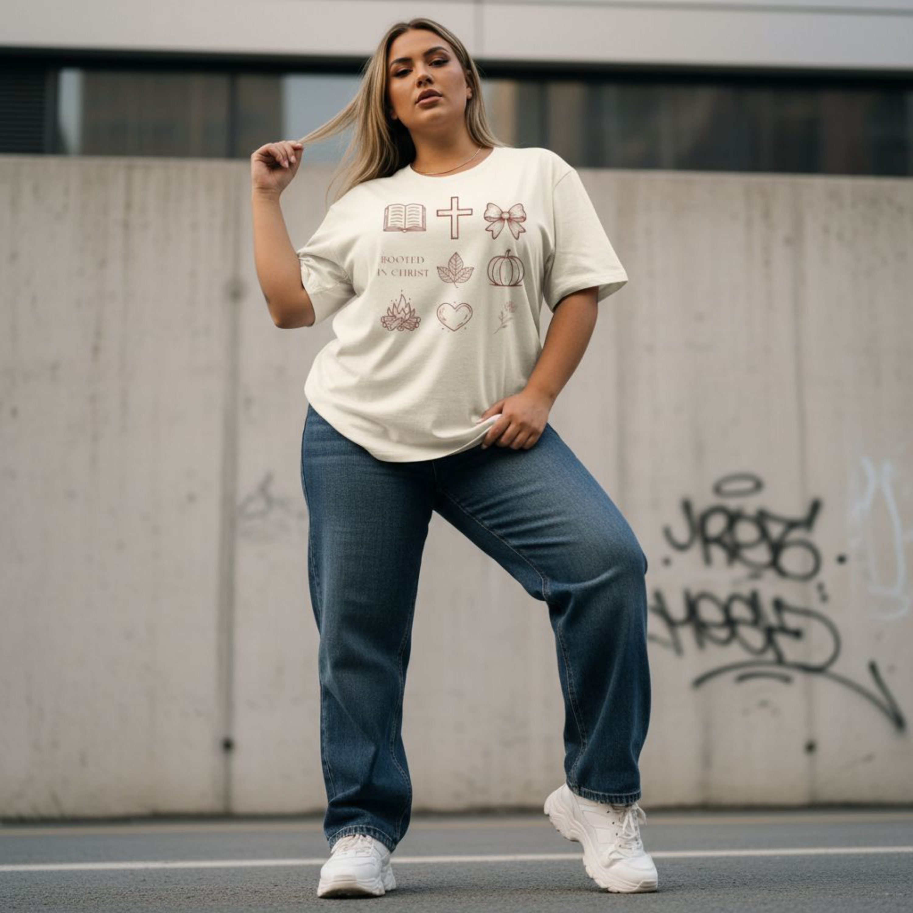 Rooted In Christ Woman Tee product thumbnail image Rooted In Christ Woman Tee product thumbnail image