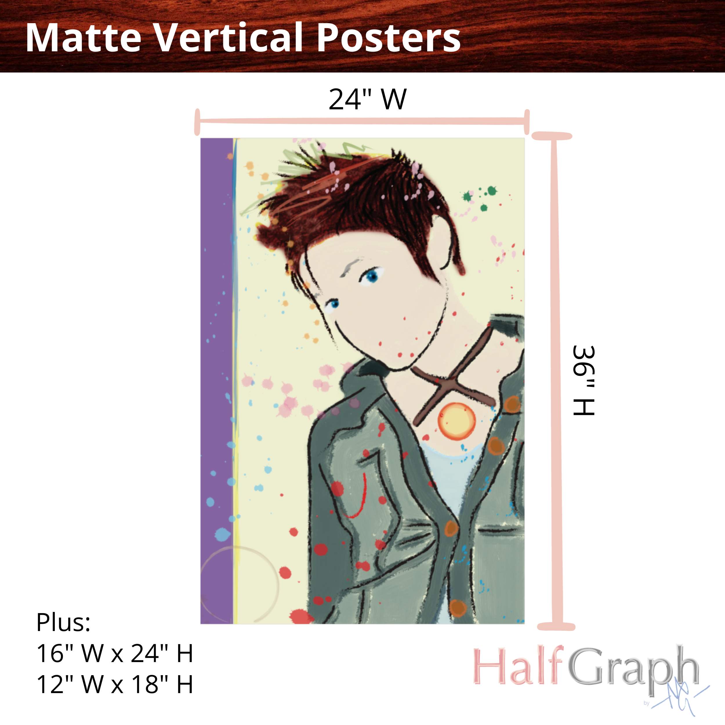 Every Girl Series - Tomboy Edition in Magenta, Matte Vertical Poster, Wall Art product thumbnail image