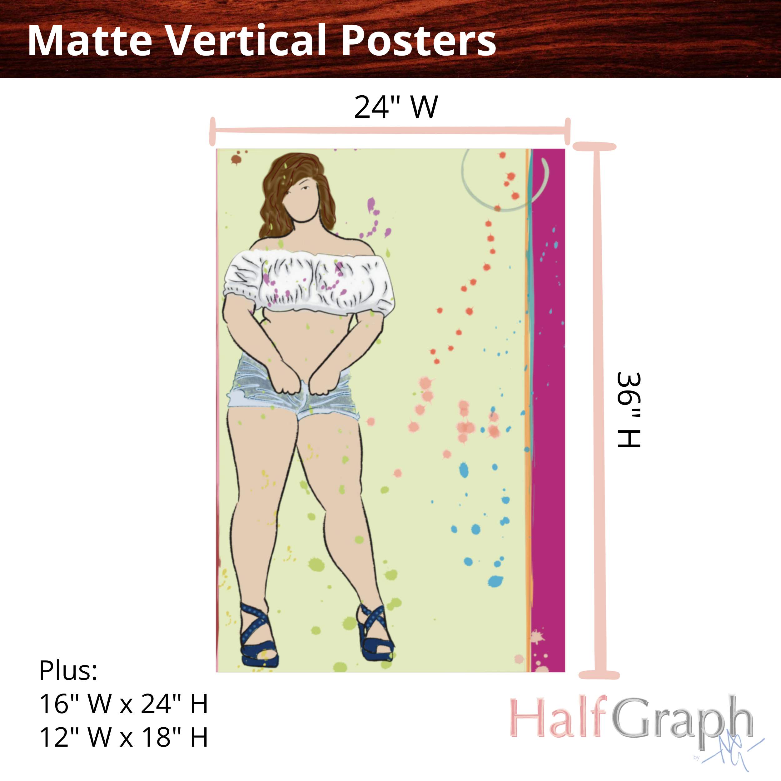 Every Girl Series - Body Realness Edition in Purple, Matte Vertical Poster, Wall Art product thumbnail image