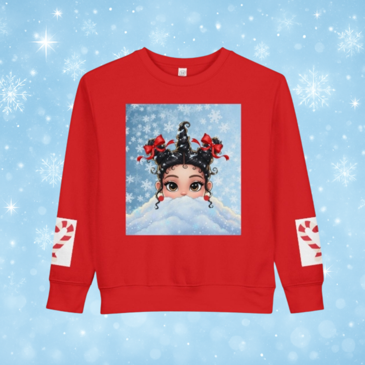 Toddler Sweatshirt "Sweetest Present Under the Tree" Holiday Sweatshirt with Cute Snow Peek Design Toddler Sweatshirt "Sweetest Present Under the Tree" Holiday Sweatshirt with Cute Snow Peek Design