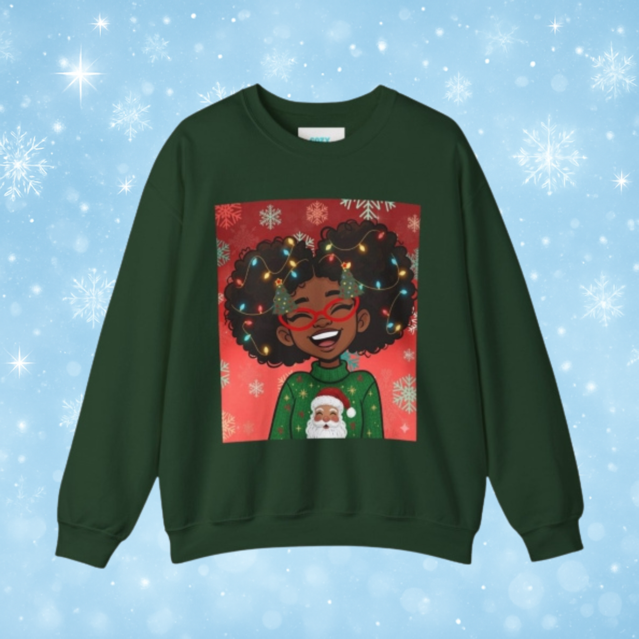 Christmas Girl Crewneck Sweatshirt "Just a girl who loves Christmas" Holiday Sweater product thumbnail image