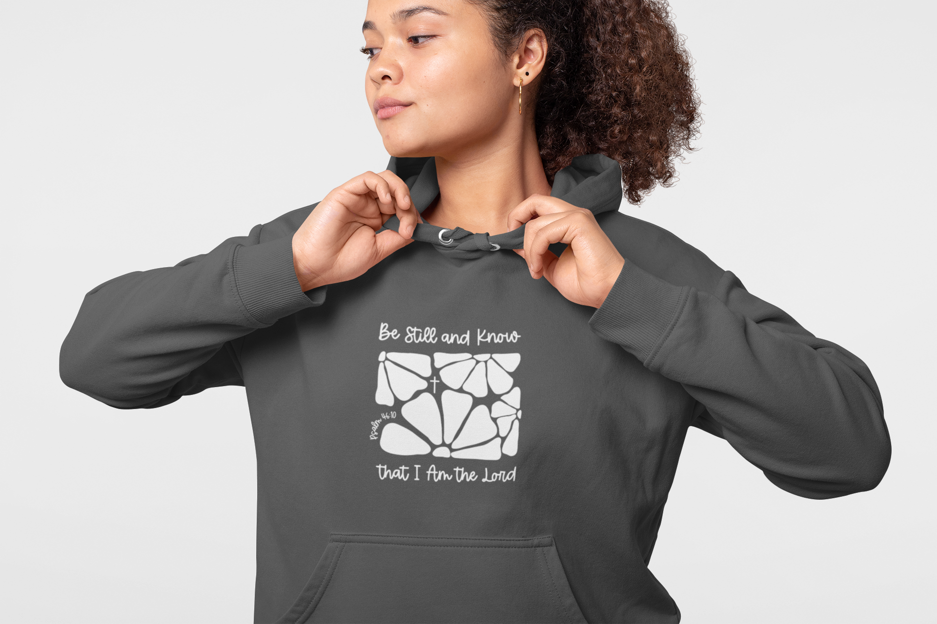 Be Still and Know Hoodie — Christian Faith Graphic Pullover product thumbnail image