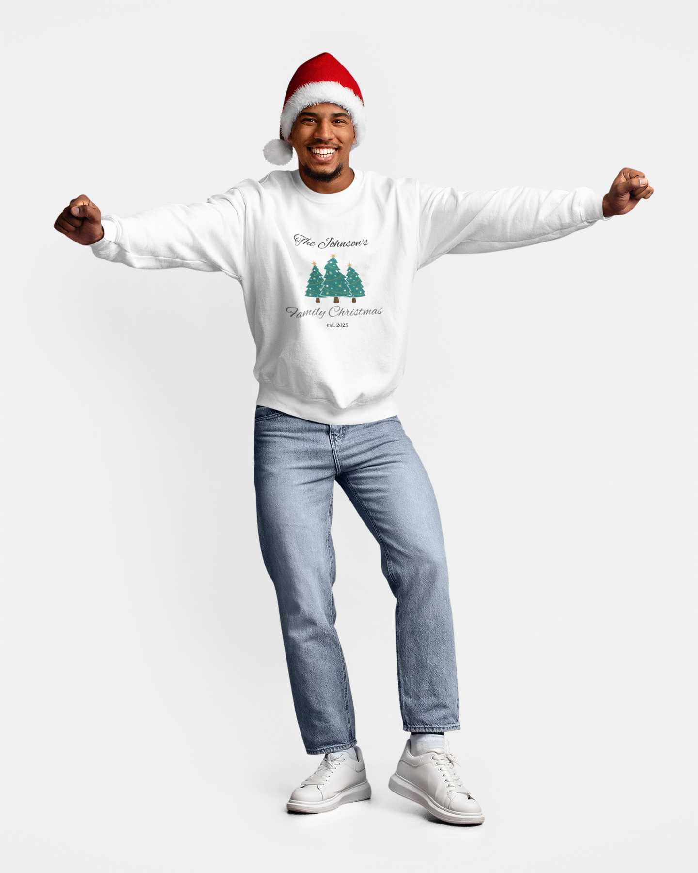 Personalized Family Christmas Sweatshirt (in white) product thumbnail image Personalized Family Christmas Sweatshirt (in white) product thumbnail image