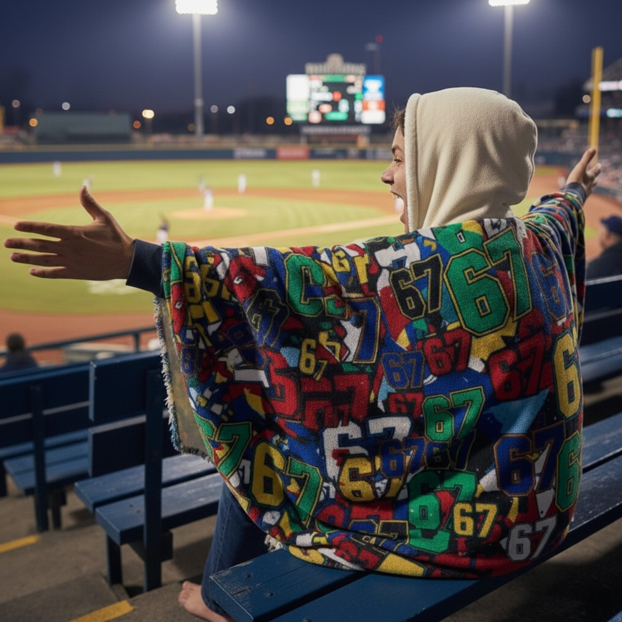 Brain Rot 67 - Hooded Sherpa Fleece Blanket product thumbnail image Brain Rot 67 - Hooded Sherpa Fleece Blanket product thumbnail image