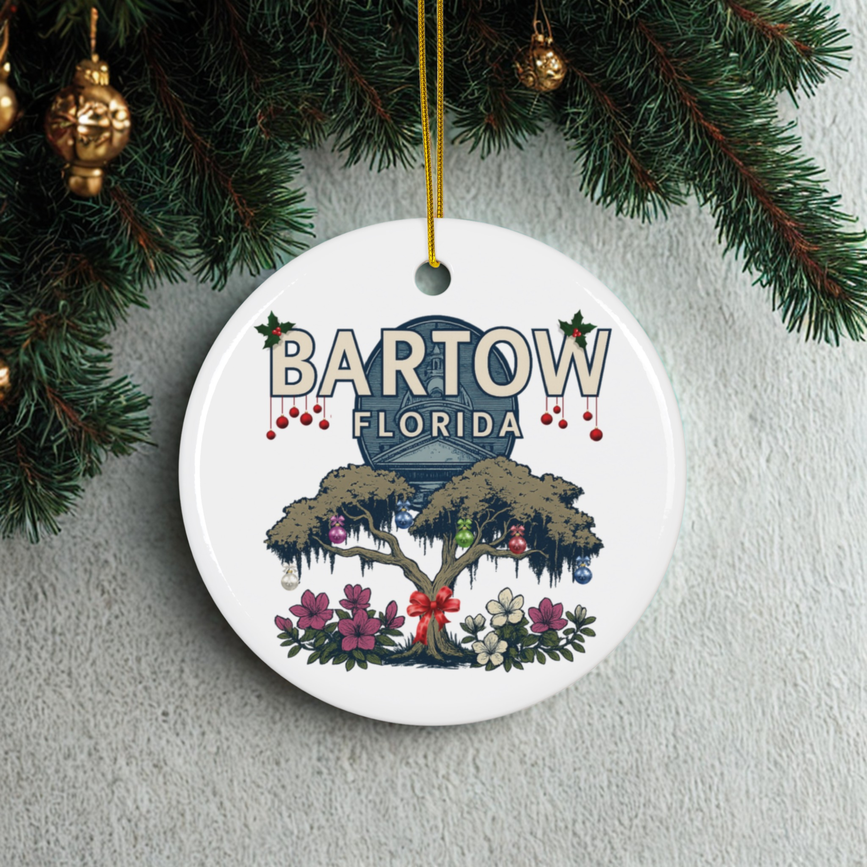 Bartow Florida Christmas Ceramic Ornament, 2-Sided Print Bartow Florida Christmas Ceramic Ornament, 2-Sided Print