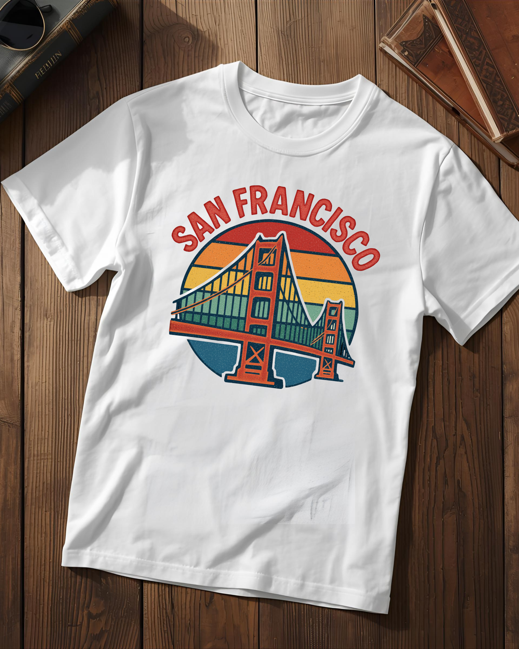 San Francisco Retro Golden Gate Bridge Unisex Tee product thumbnail image