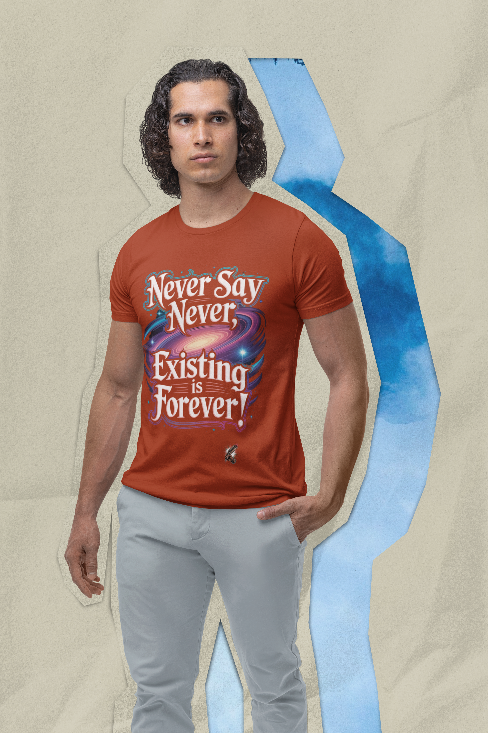Never Say Never — Graphic Tee with 'Existing is Forever' Inspirational Design product thumbnail image