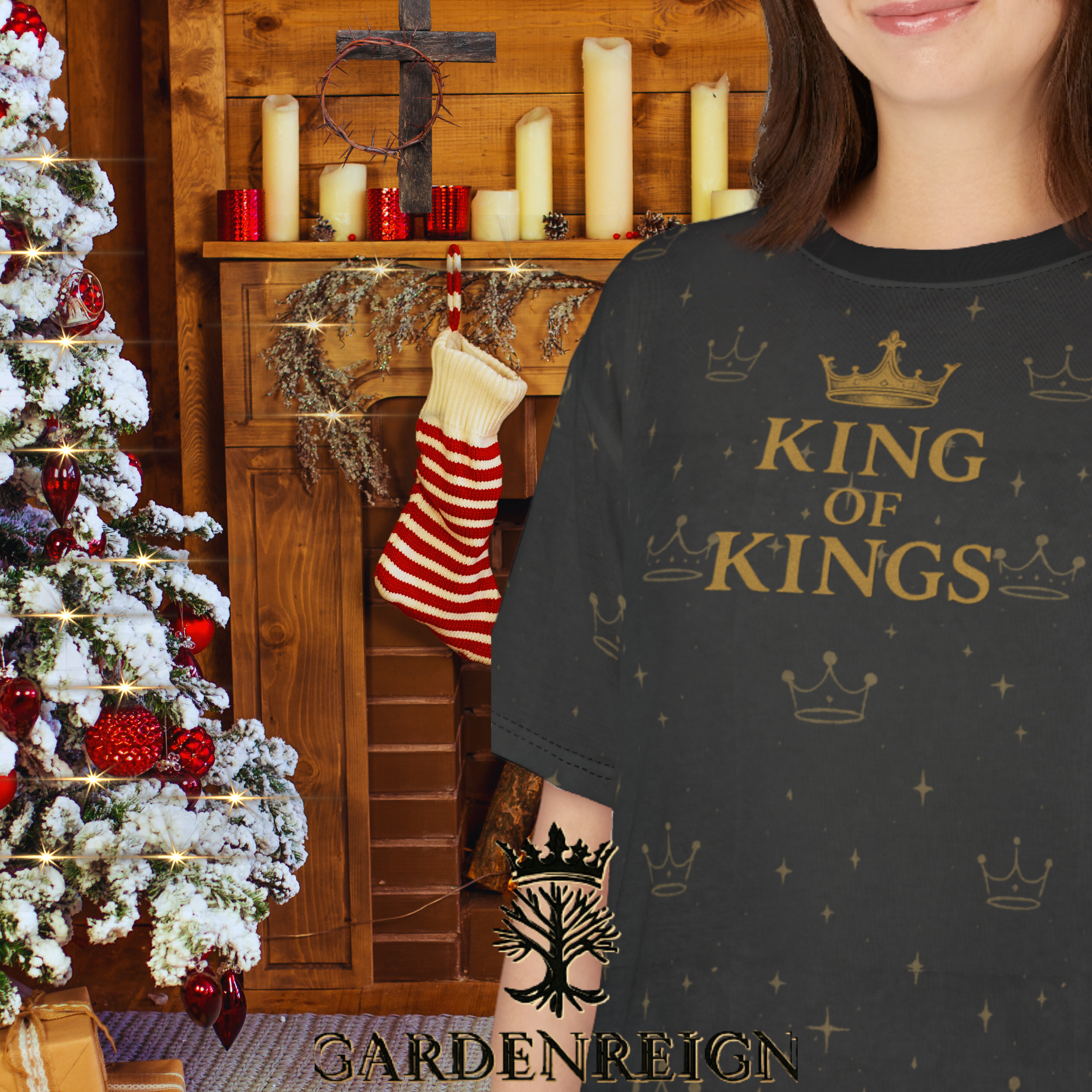King of Kings Christmas Shirt • Vintage Royal Crown Christian AOP Tee • Nativity Scripture Shirt • Jesus Is King Holiday Shirt • Faith Christmas Gift product thumbnail image King of Kings Christmas Shirt • Vintage Royal Crown Christian AOP Tee • Nativity Scripture Shirt • Jesus Is King Holiday Shirt • Faith Christmas Gift product thumbnail image