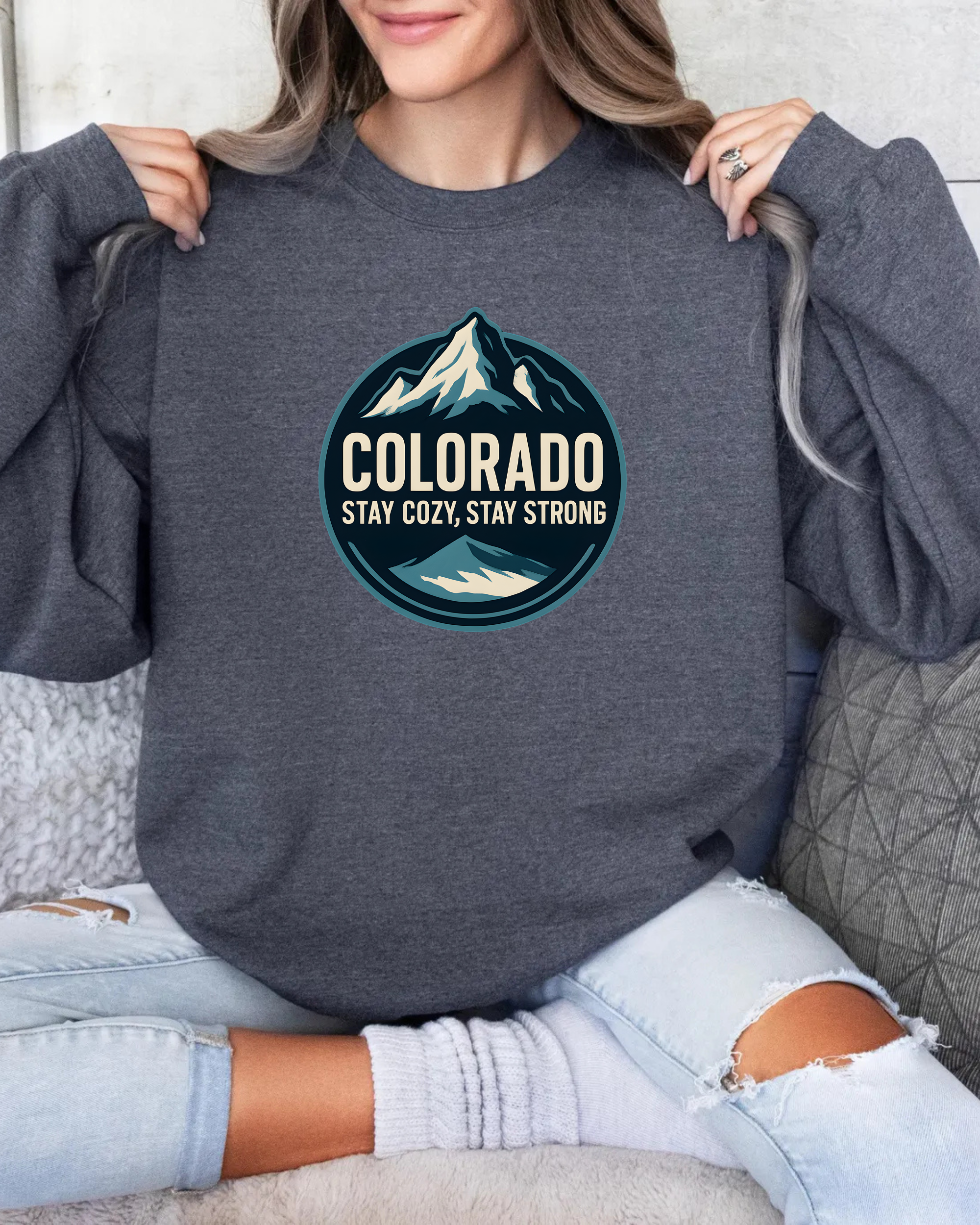 Colorado “Stay Cozy, Stay Strong” Unisex Sweatshirt – Mountain Vibes product thumbnail image
