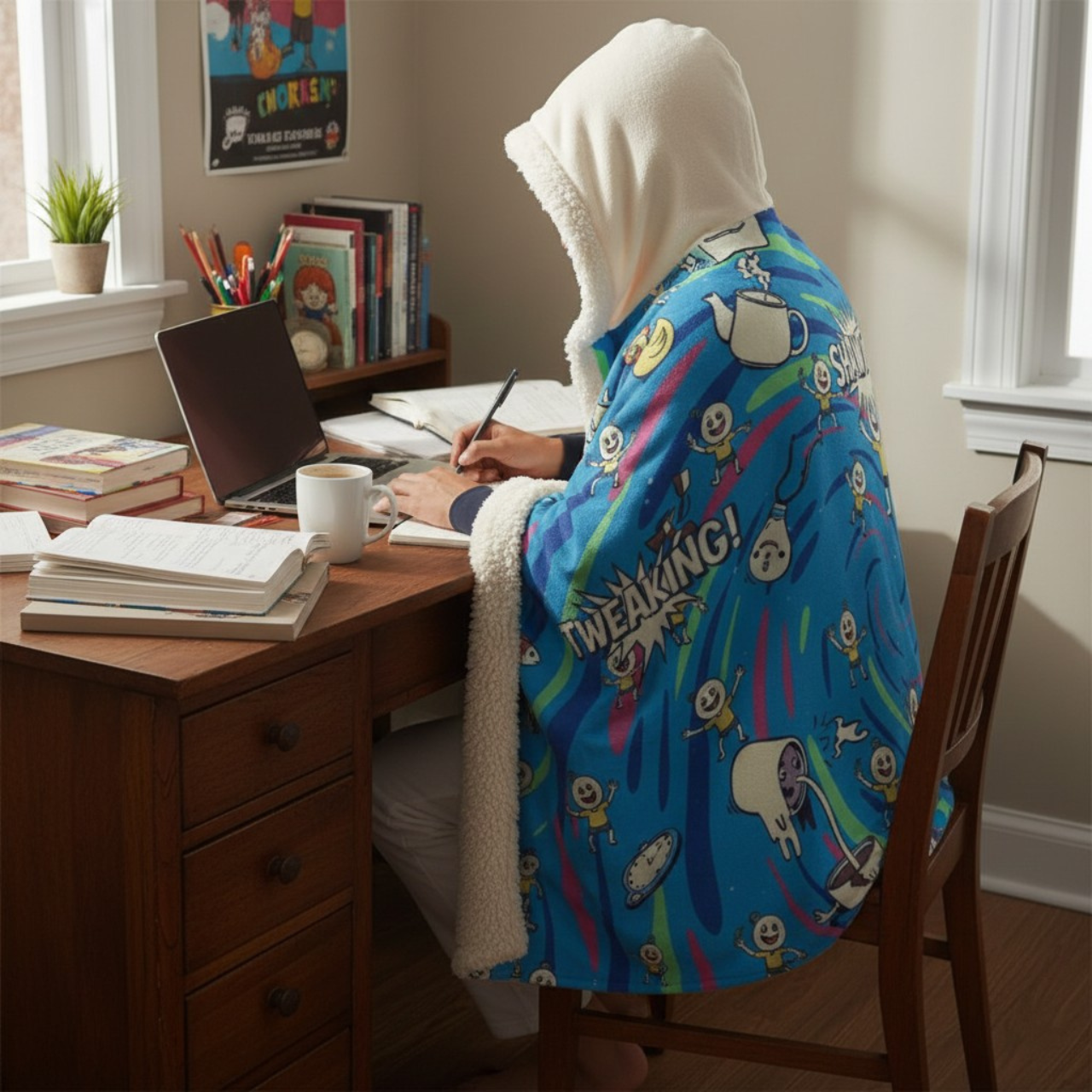 Brain Rot Shawty Tweaking - Hooded Sherpa Fleece Blanket product thumbnail image Brain Rot Shawty Tweaking - Hooded Sherpa Fleece Blanket product thumbnail image