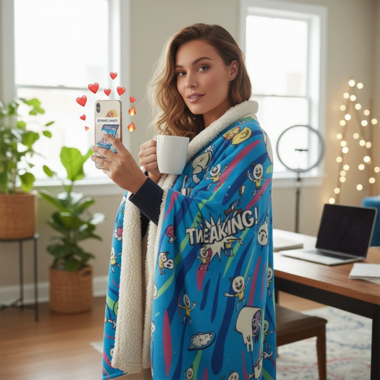 Brain Rot Shawty Tweaking - Hooded Sherpa Fleece Blanket product thumbnail image Brain Rot Shawty Tweaking - Hooded Sherpa Fleece Blanket product thumbnail image