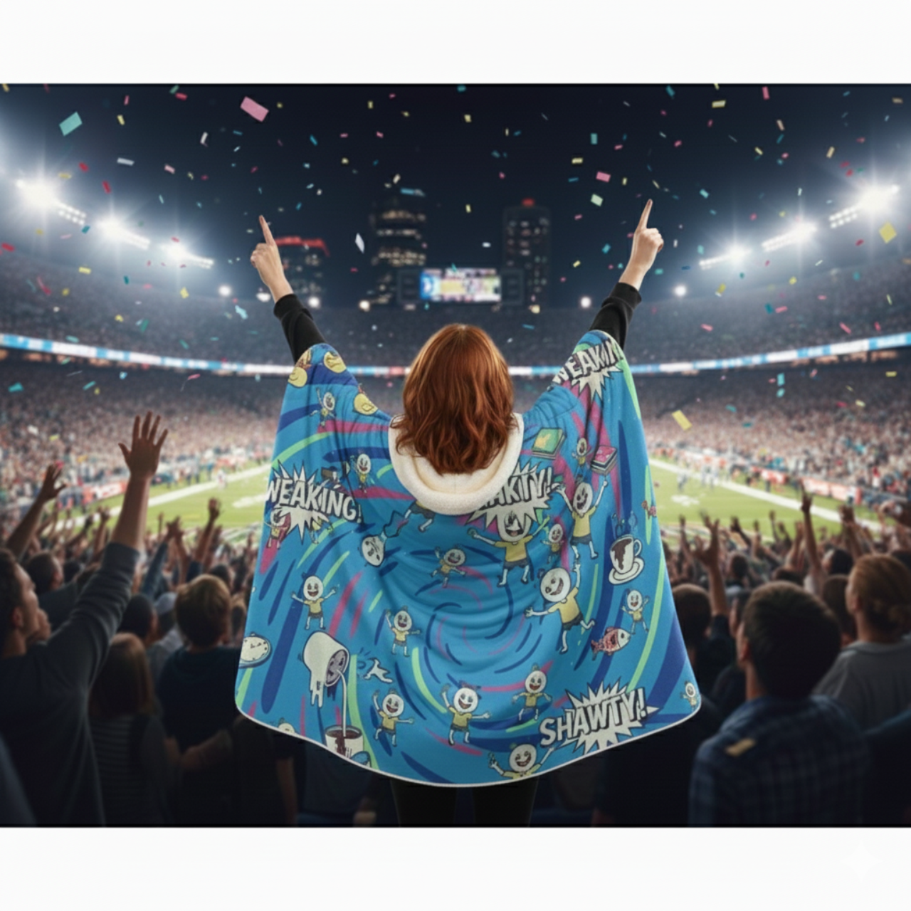 Brain Rot Shawty Tweaking - Hooded Sherpa Fleece Blanket product thumbnail image Brain Rot Shawty Tweaking - Hooded Sherpa Fleece Blanket product thumbnail image