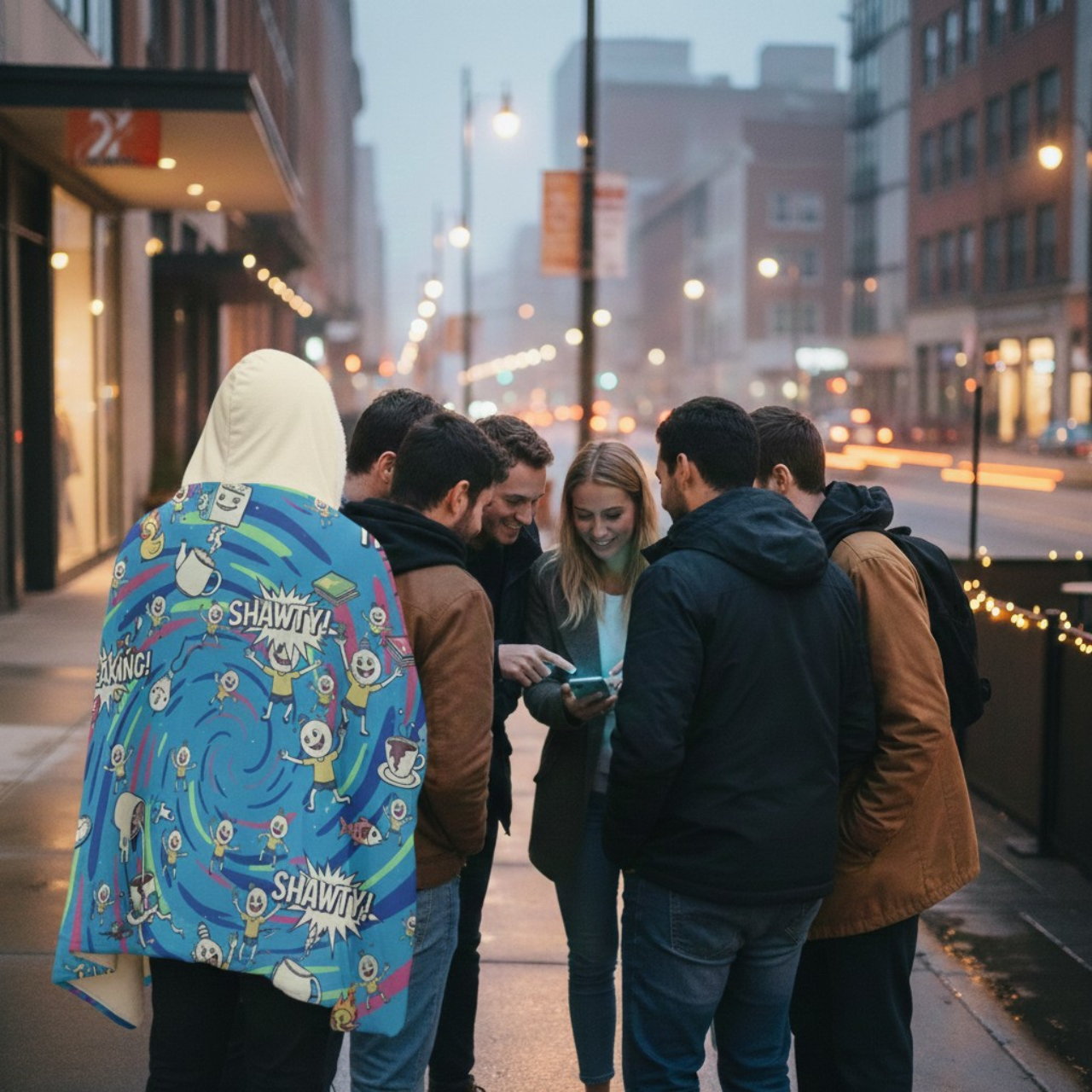 Brain Rot Shawty Tweaking - Hooded Sherpa Fleece Blanket product thumbnail image Brain Rot Shawty Tweaking - Hooded Sherpa Fleece Blanket product thumbnail image