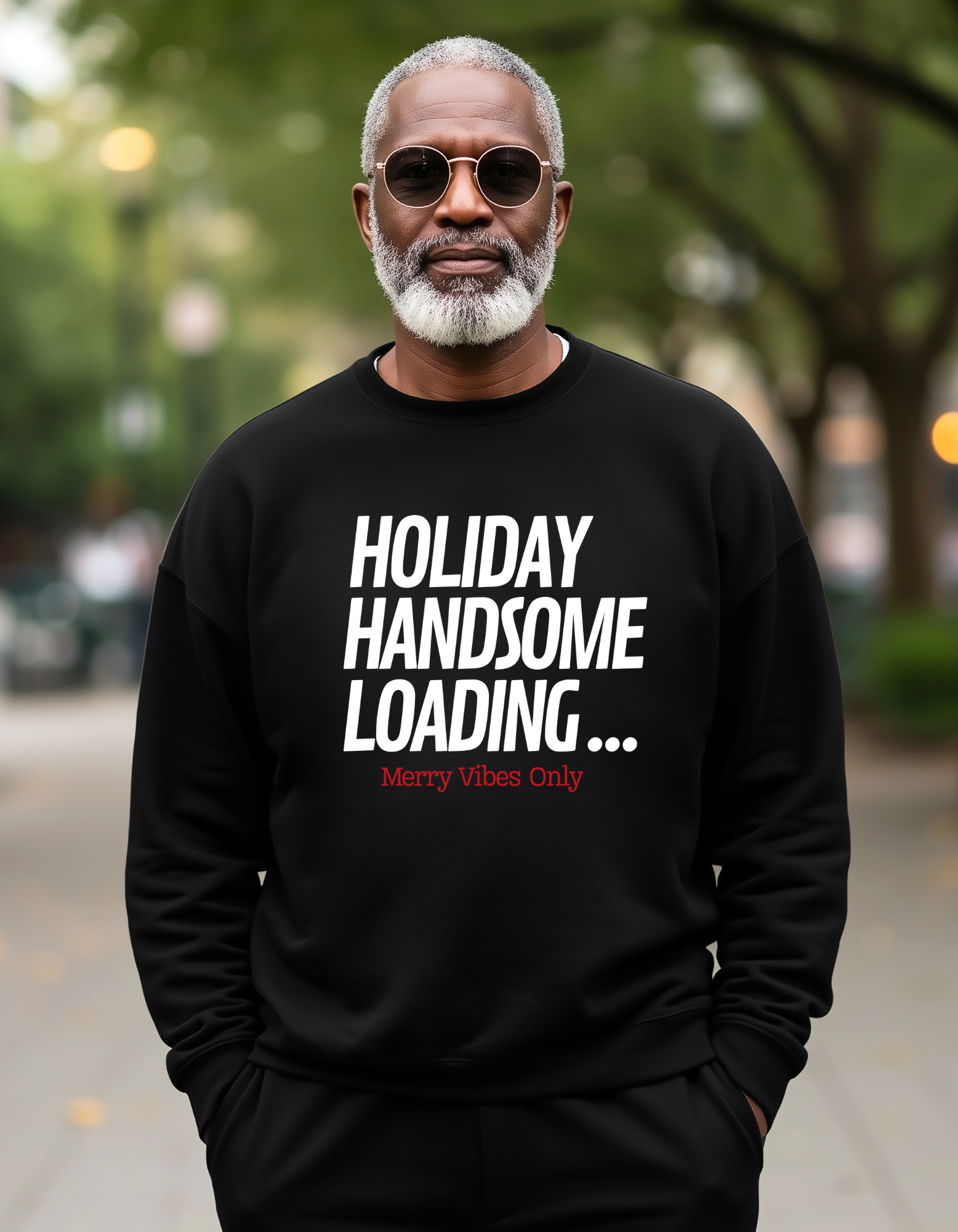 Holiday Handsome Loading Crewneck Sweatshirt — Festive Men's Christmas Holiday Sweater