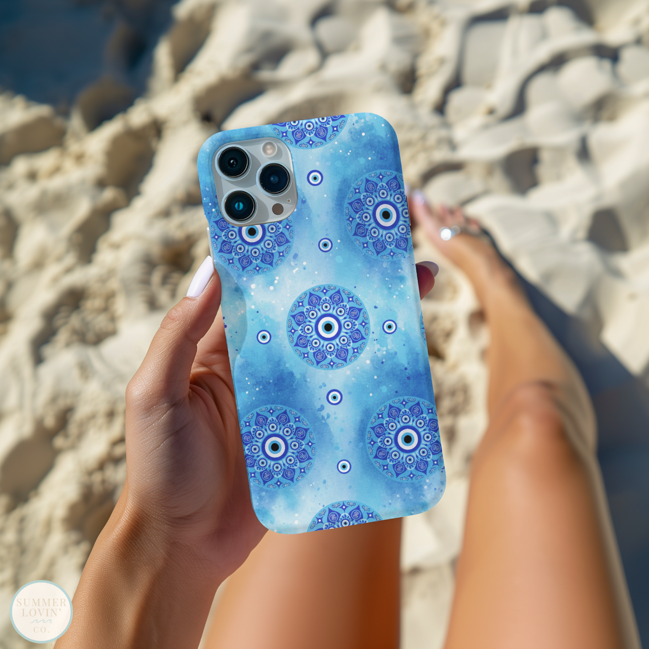 Blue Mandala Evil Eye Phone Case | Tough Protective iPhone Samsung Cover | Boho Spiritual Mandala Case | Anti-Vibe Nazar Phone Case product thumbnail image Blue Mandala Evil Eye Phone Case | Tough Protective iPhone Samsung Cover | Boho Spiritual Mandala Case | Anti-Vibe Nazar Phone Case product thumbnail image