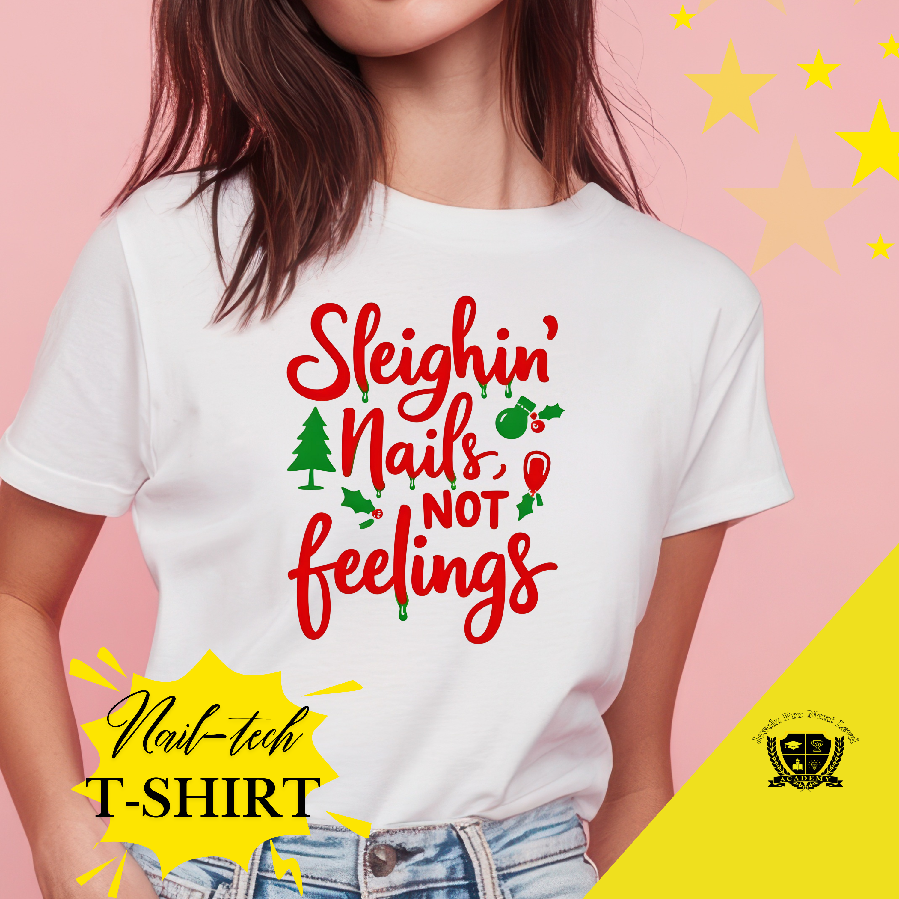 Christmas Nail Tech Unisex Tee - Perfect Gift for Nail Technicians and Self-Care Enthusiasts Christmas Nail Tech Unisex Tee - Perfect Gift for Nail Technicians and Self-Care Enthusiasts