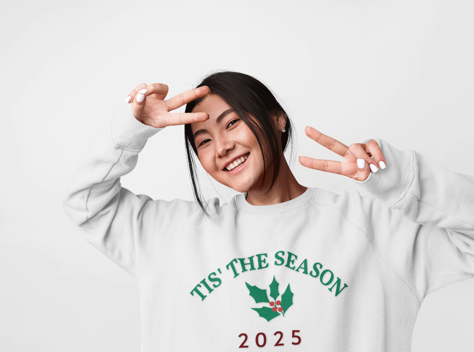 Holiday Crewneck Sweatshirt — "Tis The Season 2025" Christmas Holly Sweatshirt Unisex product thumbnail image Holiday Crewneck Sweatshirt — "Tis The Season 2025" Christmas Holly Sweatshirt Unisex product thumbnail image