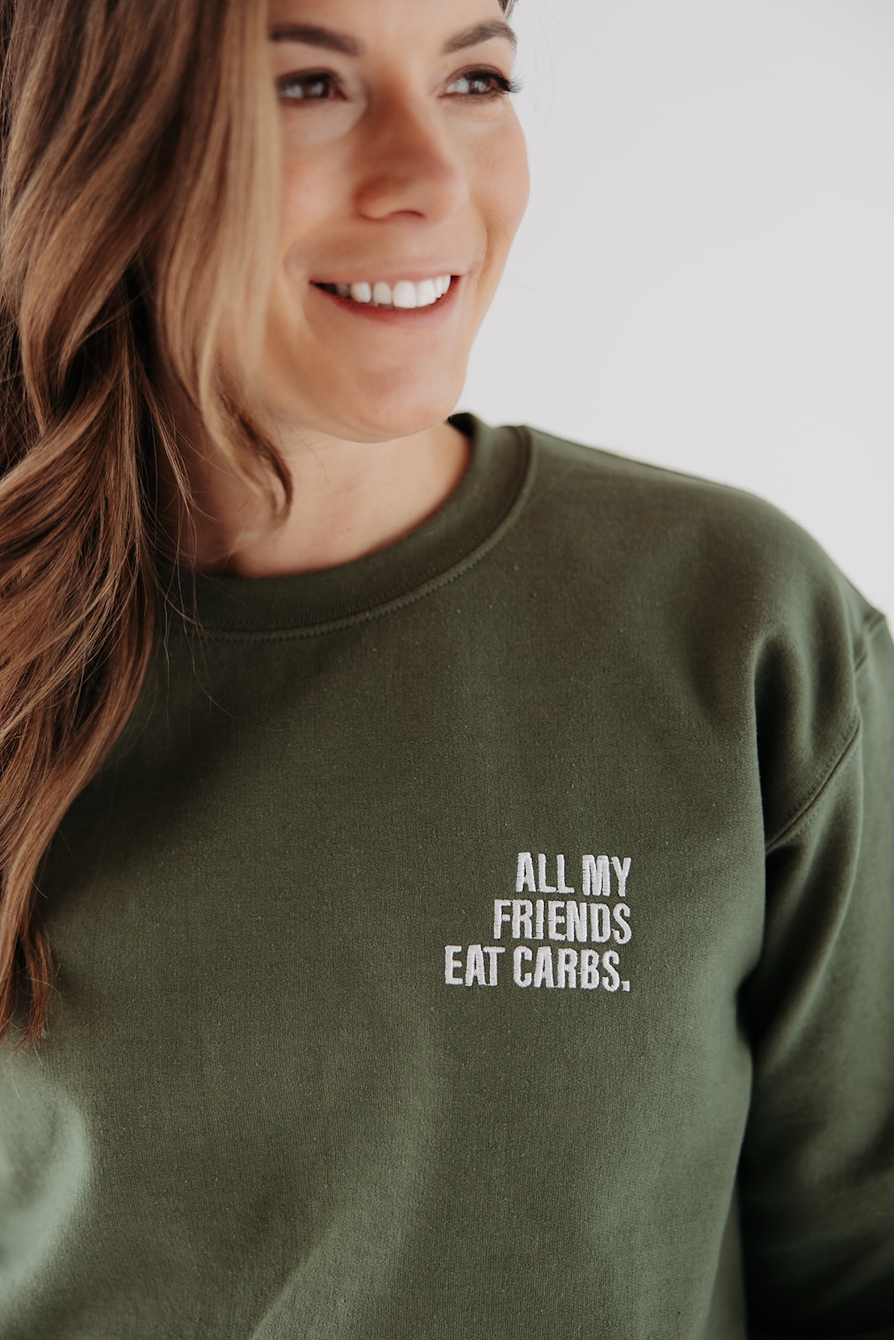All My Friends Eat Carbs Crewneck Sweatshirt (Embroidery) product thumbnail image