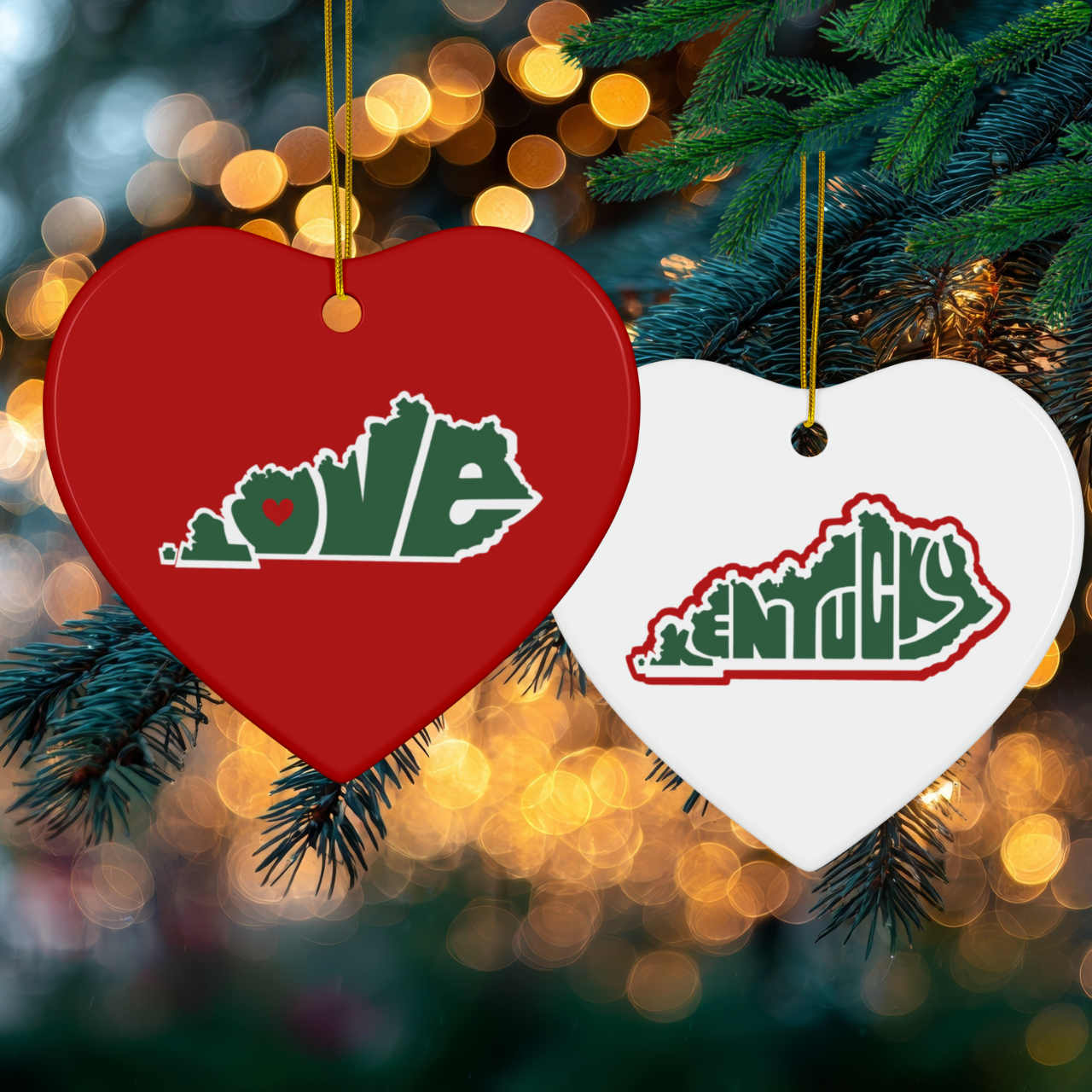 Ceramic Ornaments Kentucky Love, State Shaped Decor, Holiday Tree Decoration, Set of 3 or 5 or 10, Christmas Ornament, Kentucky Holiday Gift product thumbnail image Ceramic Ornaments Kentucky Love, State Shaped Decor, Holiday Tree Decoration, Set of 3 or 5 or 10, Christmas Ornament, Kentucky Holiday Gift product thumbnail image