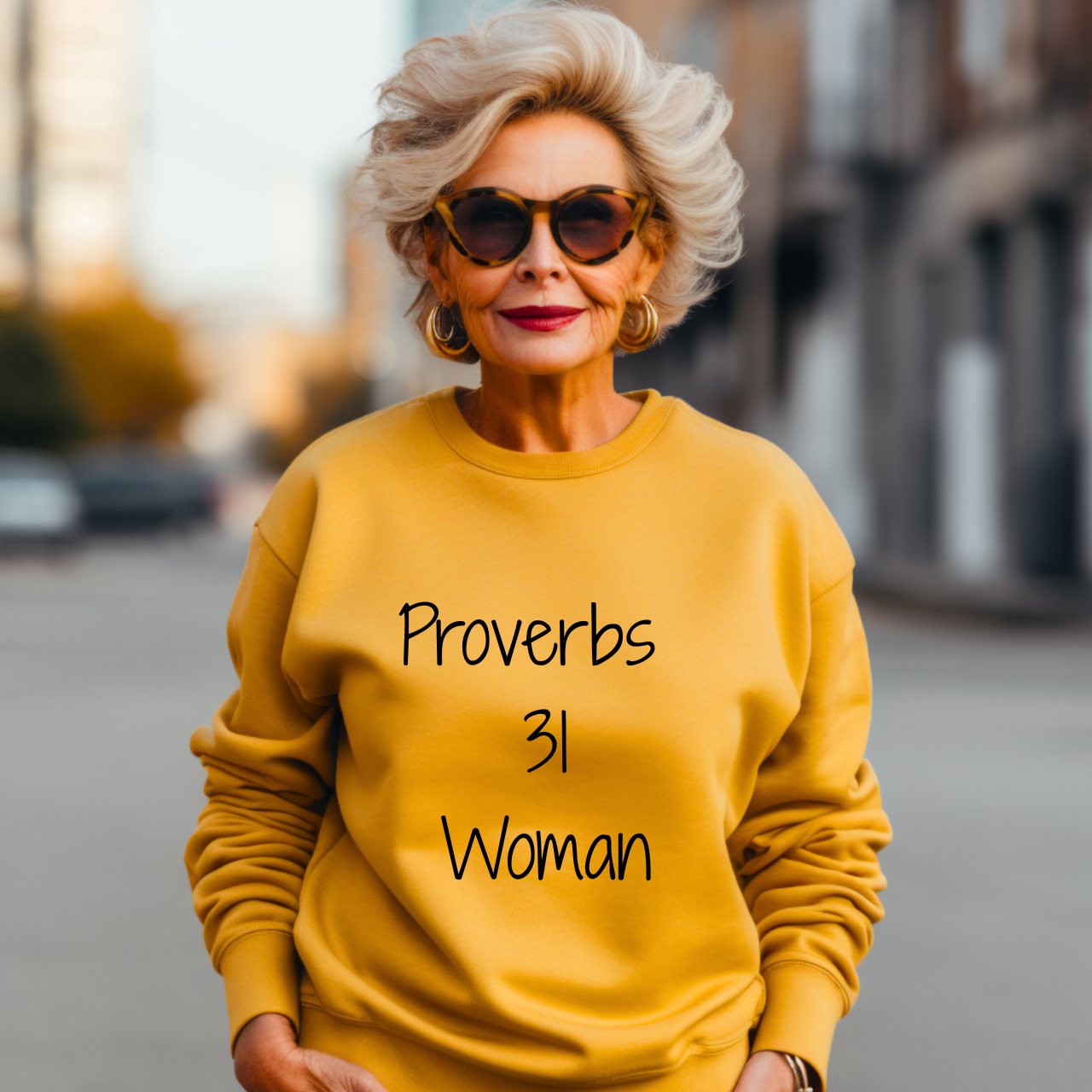 Proverbs 31 Woman Crewneck Sweatshirt, Faith Christian Christmas Sweatshirt product thumbnail image Proverbs 31 Woman Crewneck Sweatshirt, Faith Christian Christmas Sweatshirt product thumbnail image