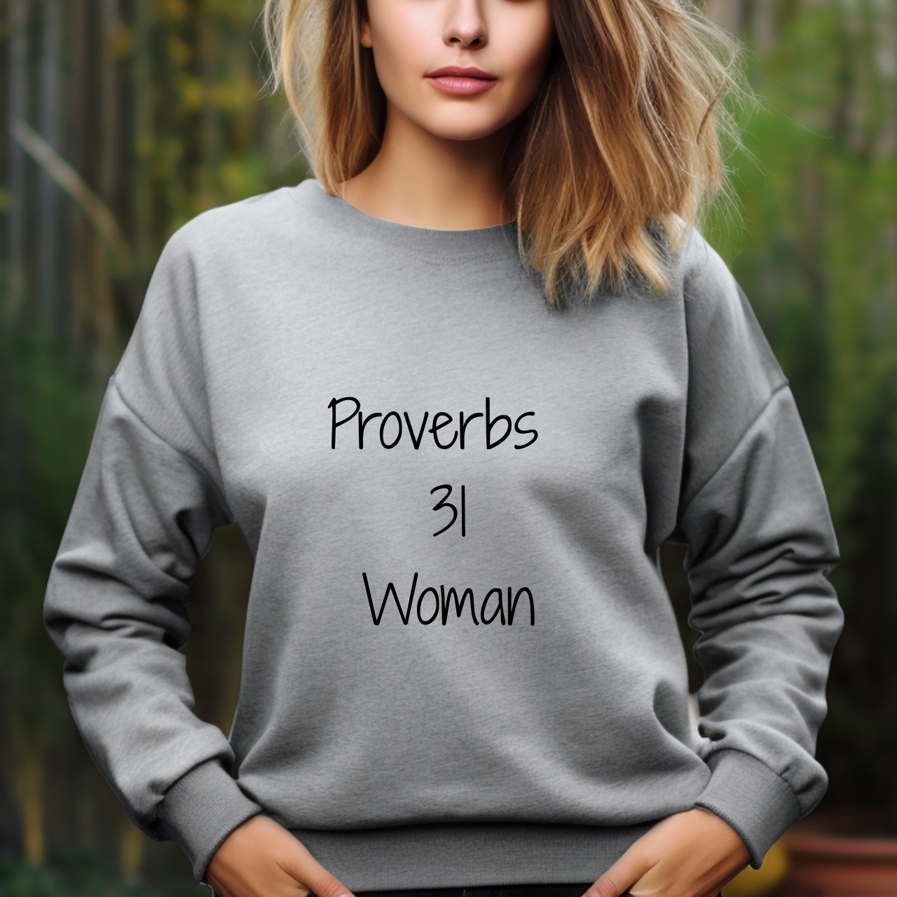 Proverbs 31 Woman Crewneck Sweatshirt, Faith Christian Christmas Sweatshirt product thumbnail image Proverbs 31 Woman Crewneck Sweatshirt, Faith Christian Christmas Sweatshirt product thumbnail image