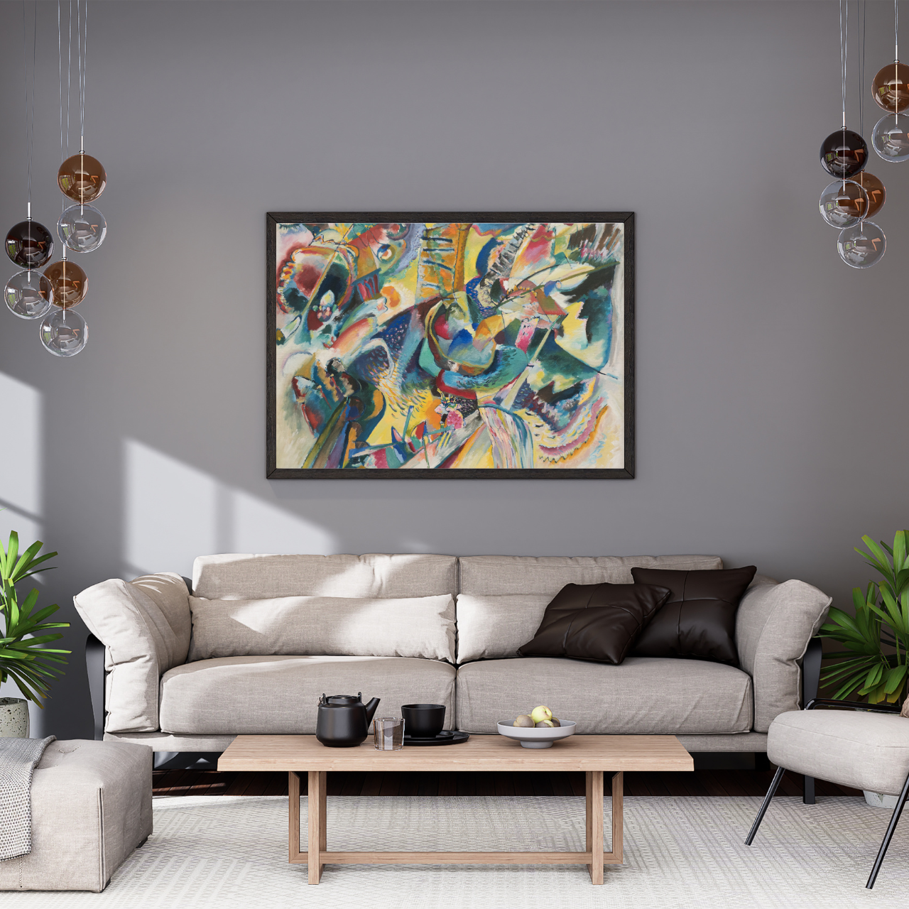 Kandinsky-Inspired Vibrant Contemporary Framed Canvas Art — Multi-Color Matte product thumbnail image Kandinsky-Inspired Vibrant Contemporary Framed Canvas Art — Multi-Color Matte product thumbnail image