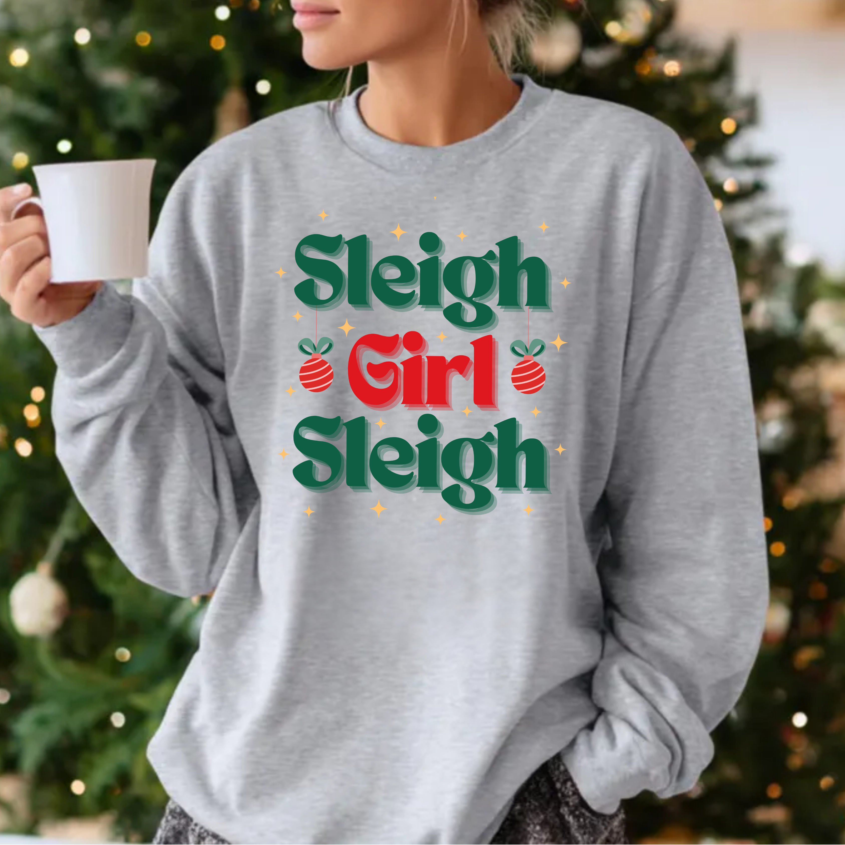 Sleigh Girl Sweatshirt — Festive Christmas Crewneck for Women