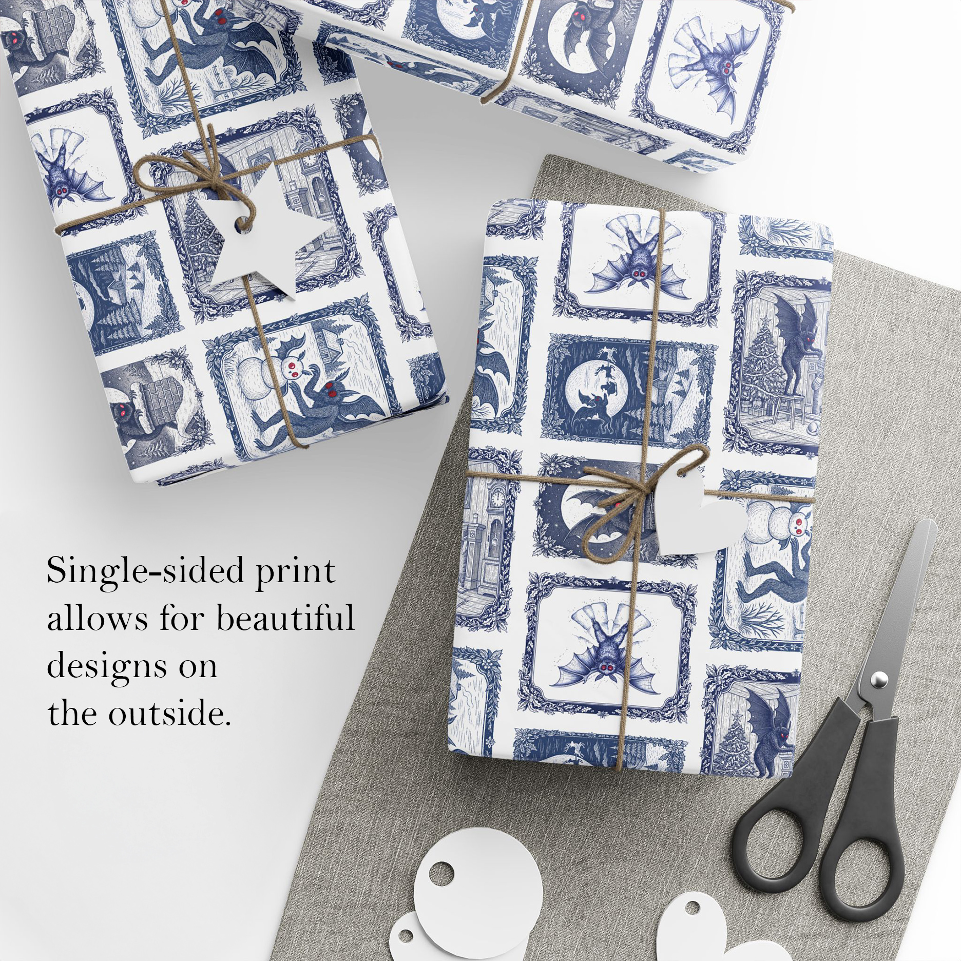 Mothman Holiday Gift Wrap Paper  product thumbnail image