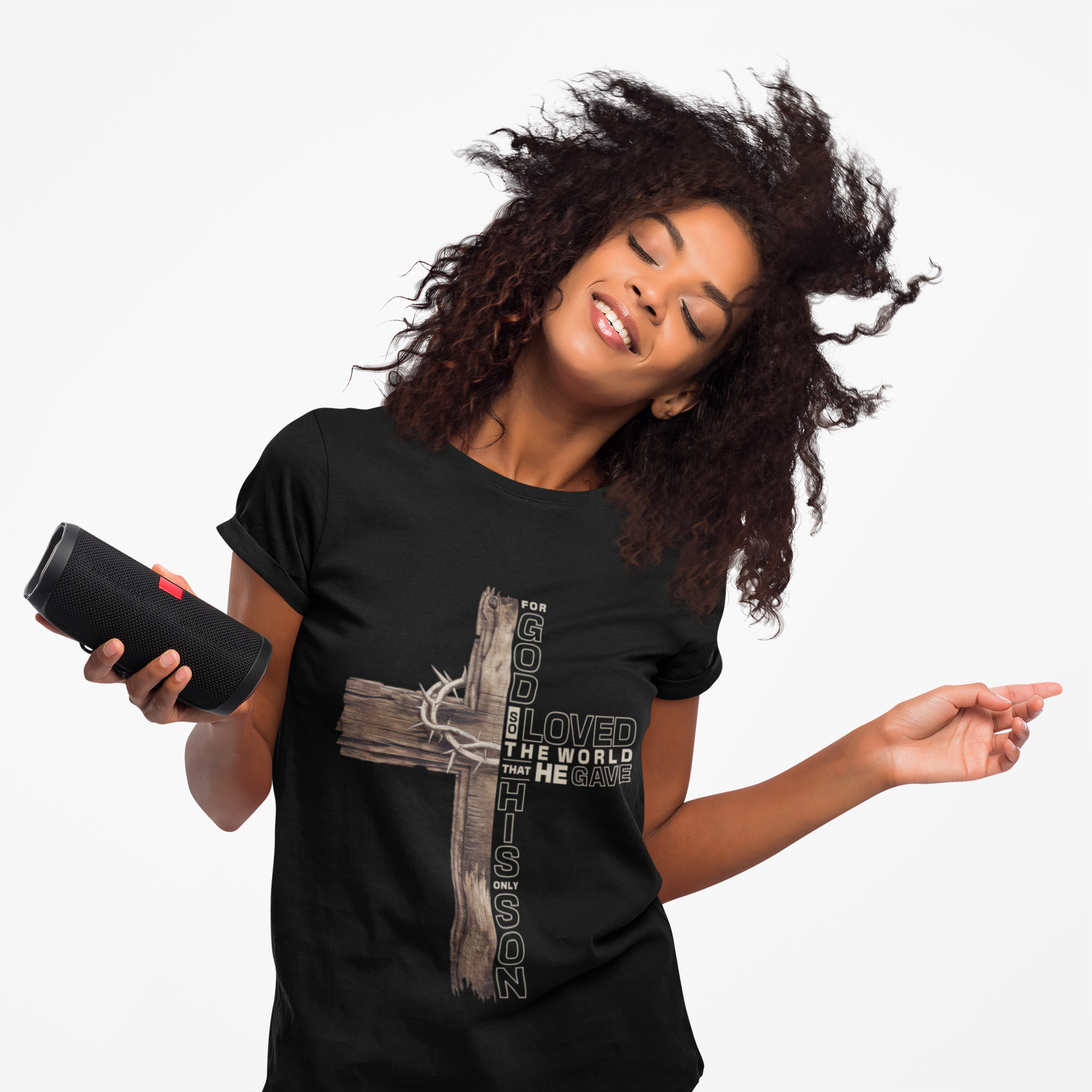 Christian Cross T-Shirt — "For God Loved the World He Gave His Son" Inspirational Faith Tee product thumbnail image Christian Cross T-Shirt — "For God Loved the World He Gave His Son" Inspirational Faith Tee product thumbnail image