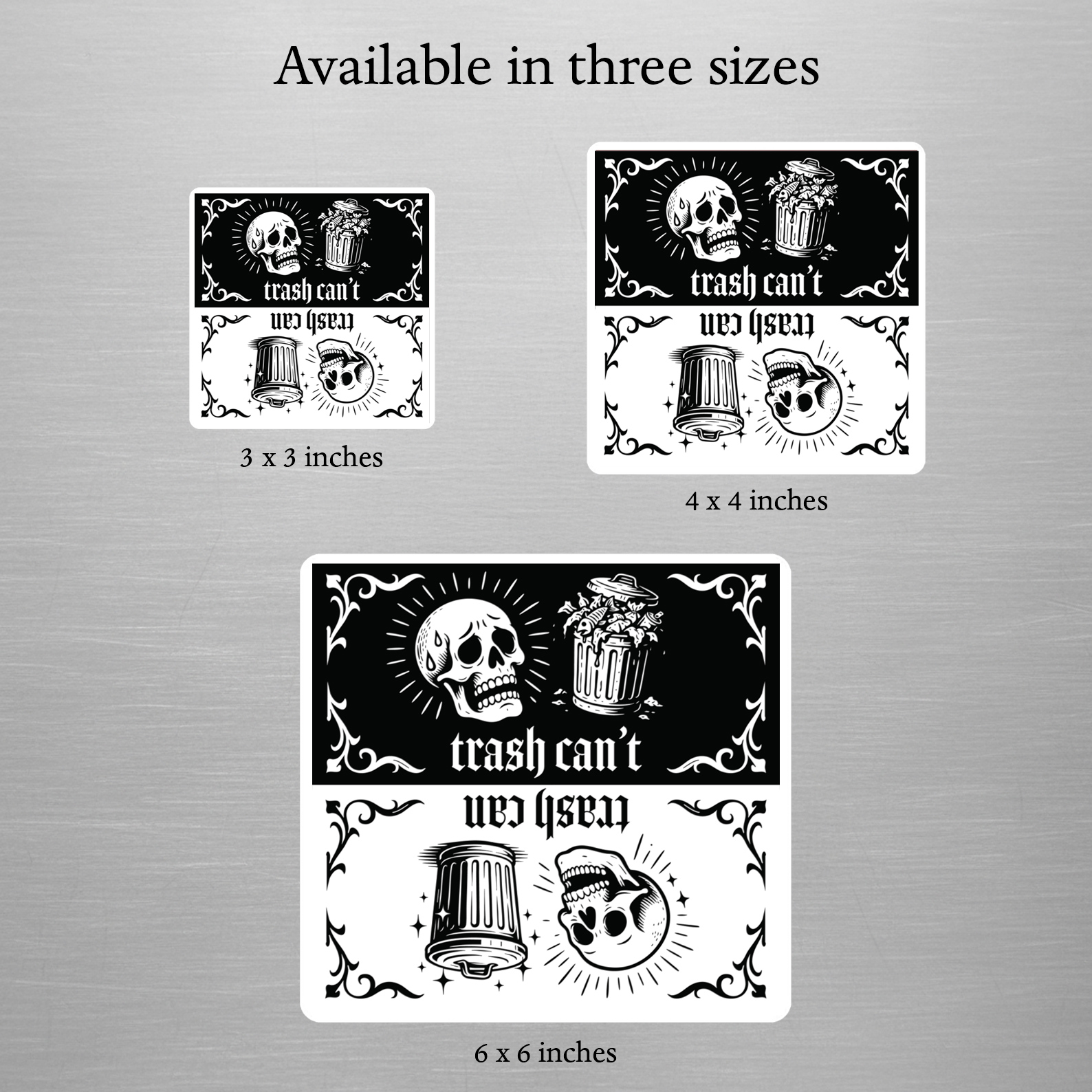 Skull Trash Can or Trash Can't: Reversible Gothic Skull Trash Magnet product thumbnail image