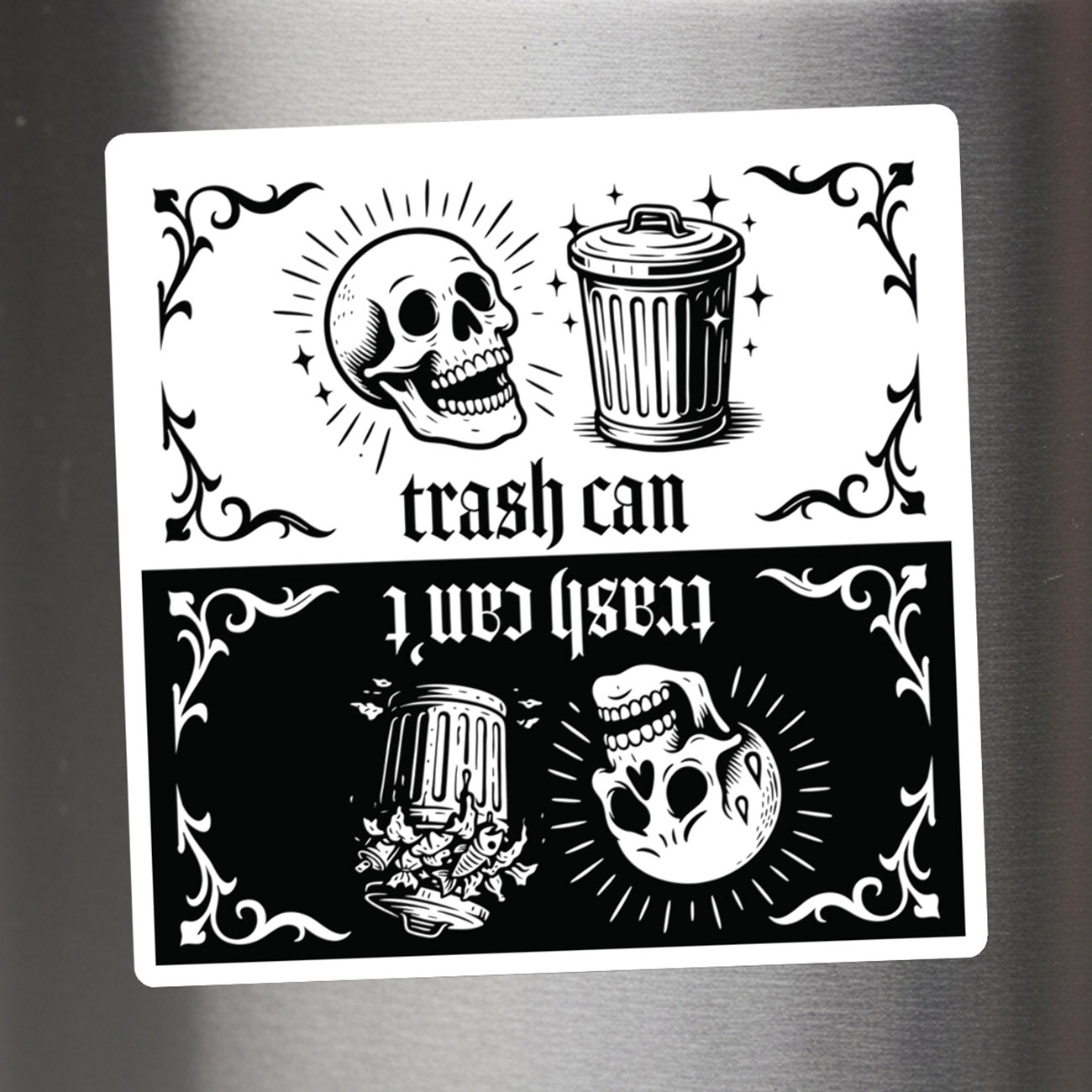 Skull Trash Can or Trash Can't: Reversible Gothic Skull Trash Magnet product thumbnail image
