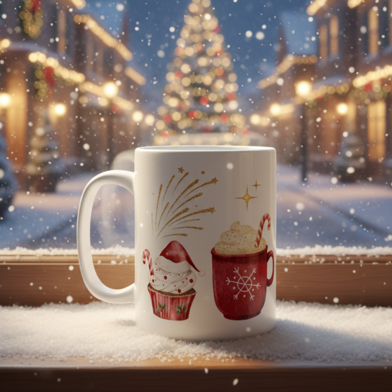 Christmas Hot Cocoa, Coffee, Tea Mug | "Merry Christmas" Festive Holiday Ceramic Mug (11oz &amp; 15oz) | A delightful gift for Adults &amp; Kids