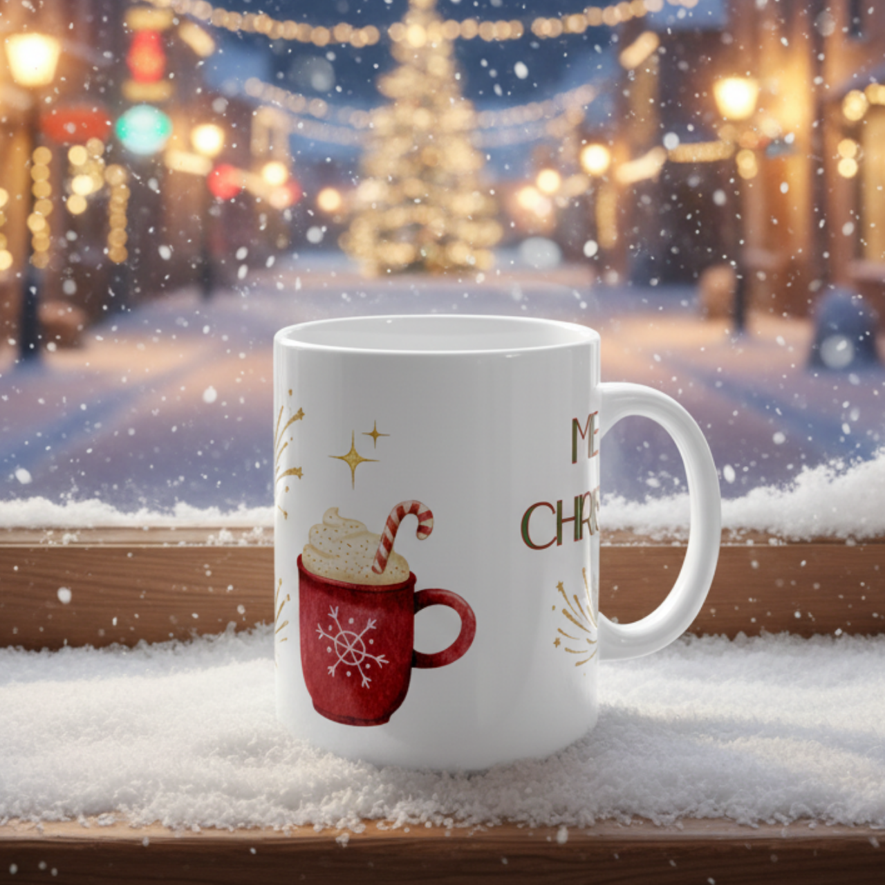 Christmas Hot Cocoa, Coffee, Tea Mug | "Merry Christmas" Festive Holiday Ceramic Mug (11oz &amp; 15oz) | A delightful gift for Adults &amp; Kids product thumbnail image